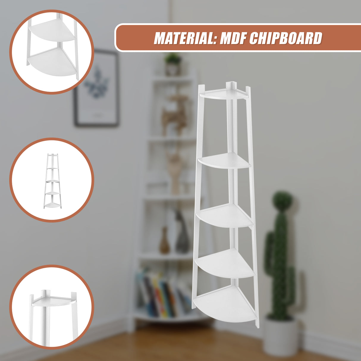 Corner Ladder Shelf Bookcase Display Storage Unit