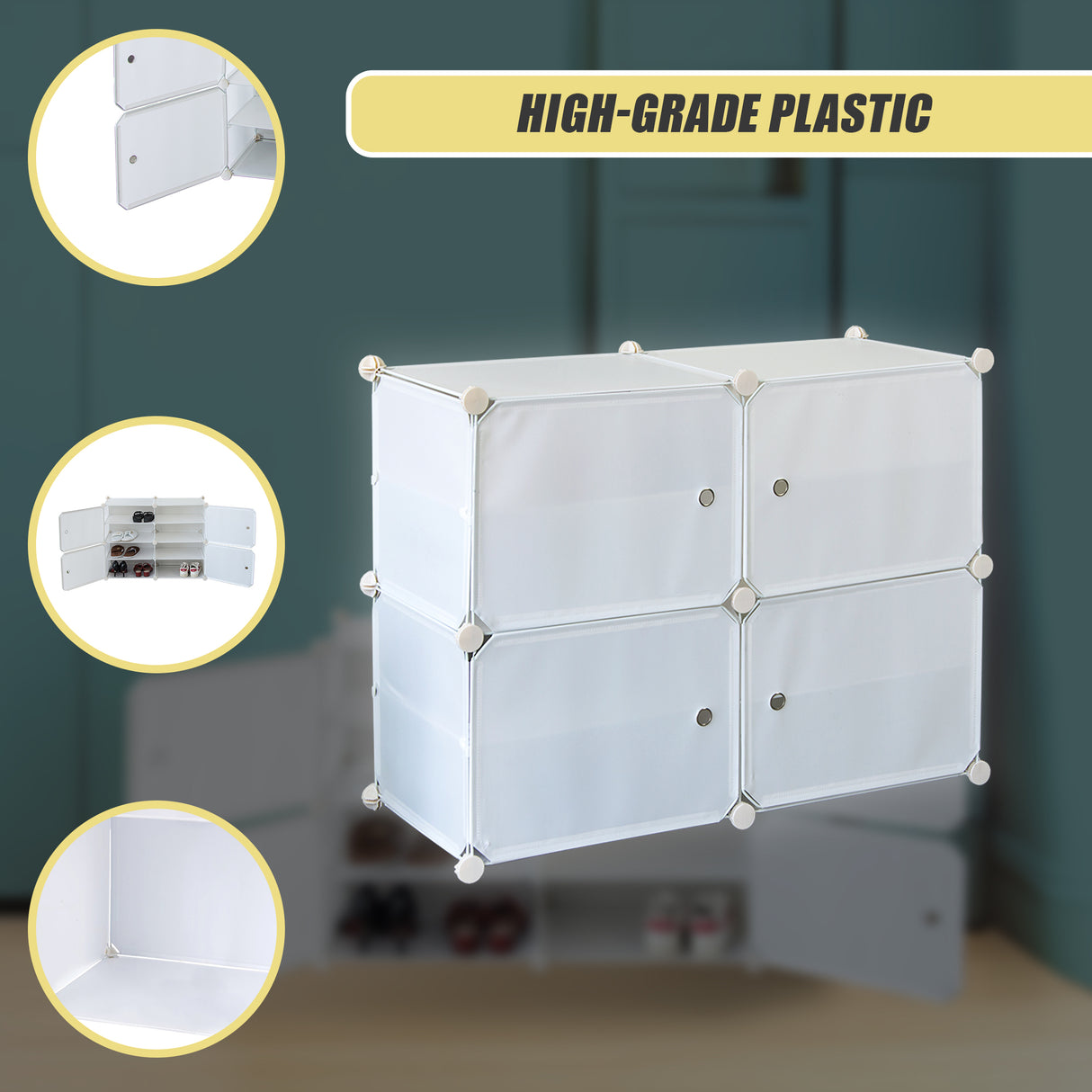 White Cube DIY Shoe Cabinet Rack Storage Portable Stackable Organiser Stand