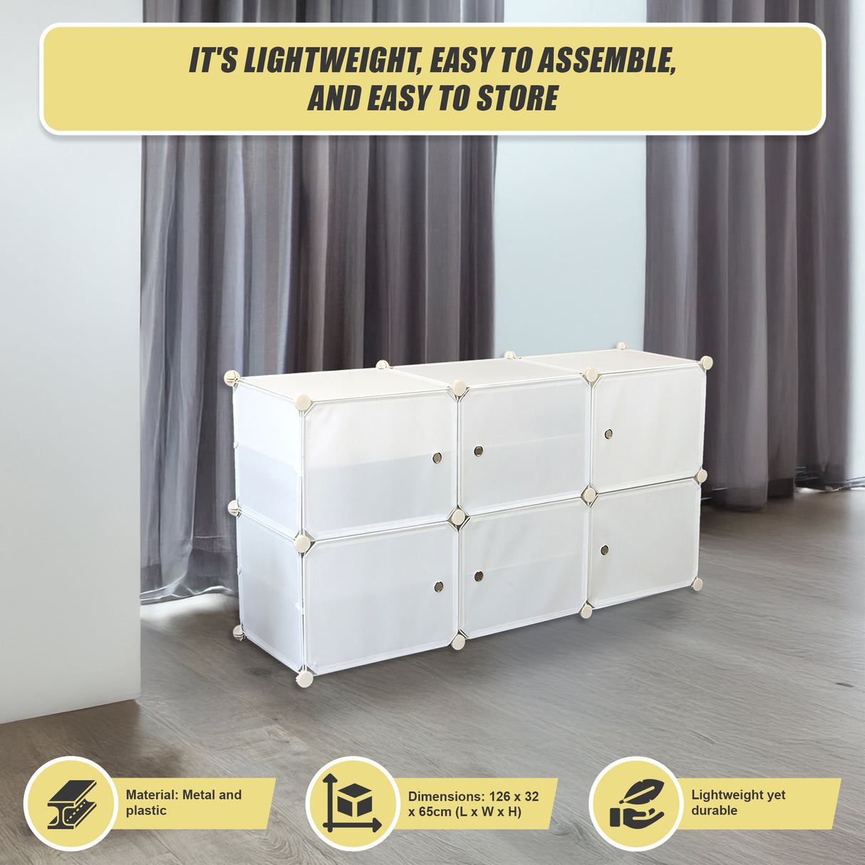 White Cube DIY Shoe Cabinet Rack Storage Portable Stackable Organiser Stand