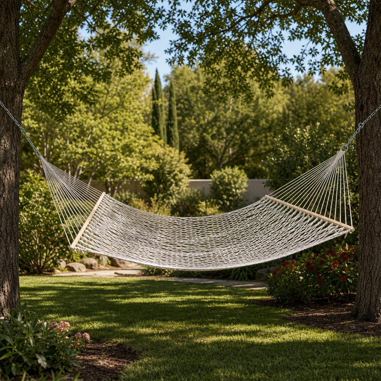 4m Traditional Cotton Rope Hammock with Hanging Hardware