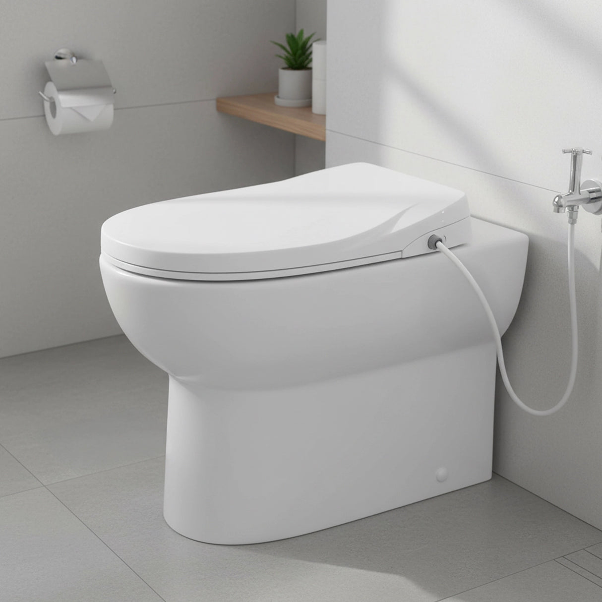 Non Electric Bidet Toilet Seat W/ Cover Bathroom Spray Water Wash