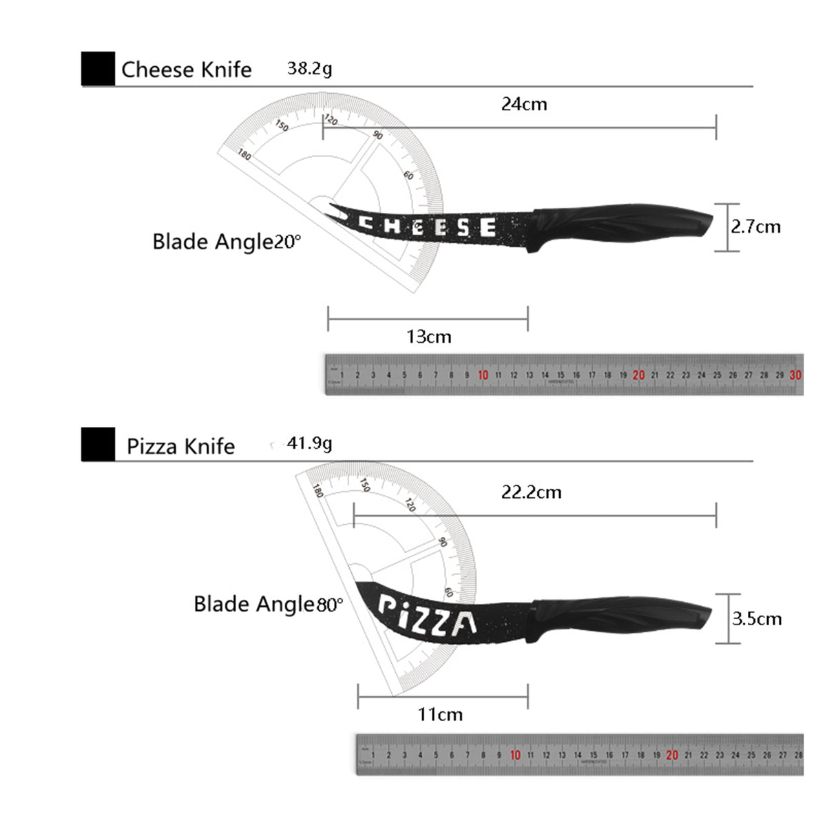 Kitchen 17 Piece Knife Set with Block and Sharpener Chef Knives