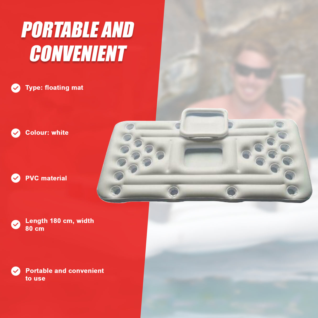 Big PVC Inflatable Beer Pong Raft Floating Pool Party Pong Game Table Lounge Toy