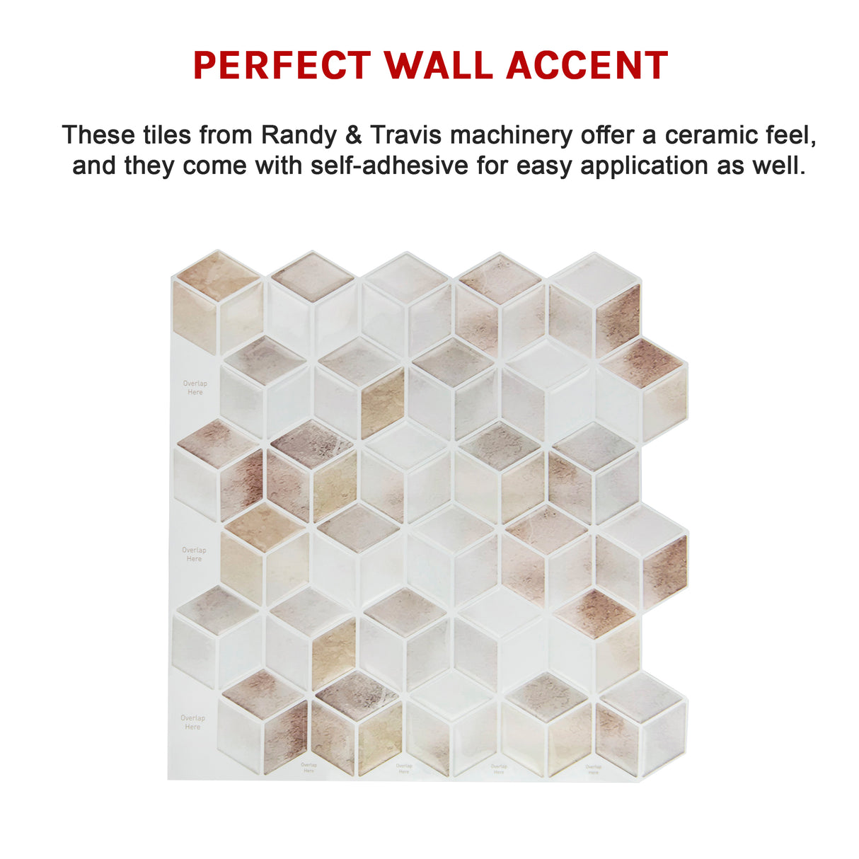 Tiles 3D Peel and Stick Wall Tile Shell Mosaic 10 Sheets
