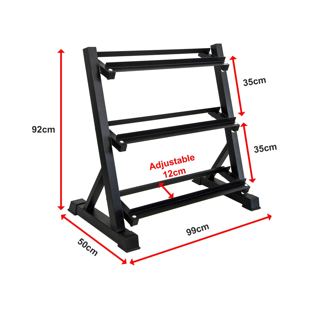 Dumbbell Rack Storage Stand Hex Weight Heavy Duty 3 Tier Wide Home Gym Fitness