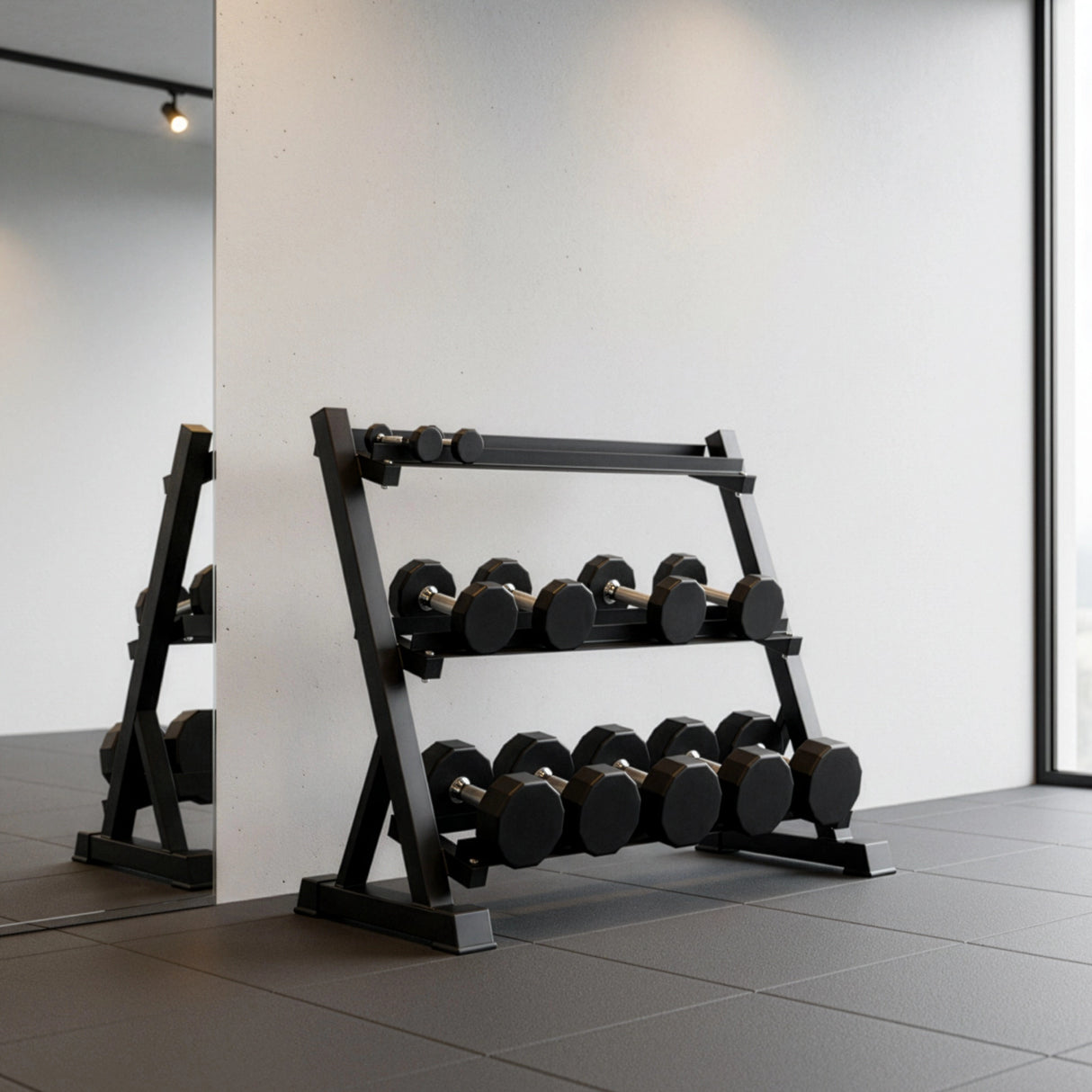 Dumbbell Rack Storage Stand Hex Weight Heavy Duty 3 Tier Wide Home Gym Fitness