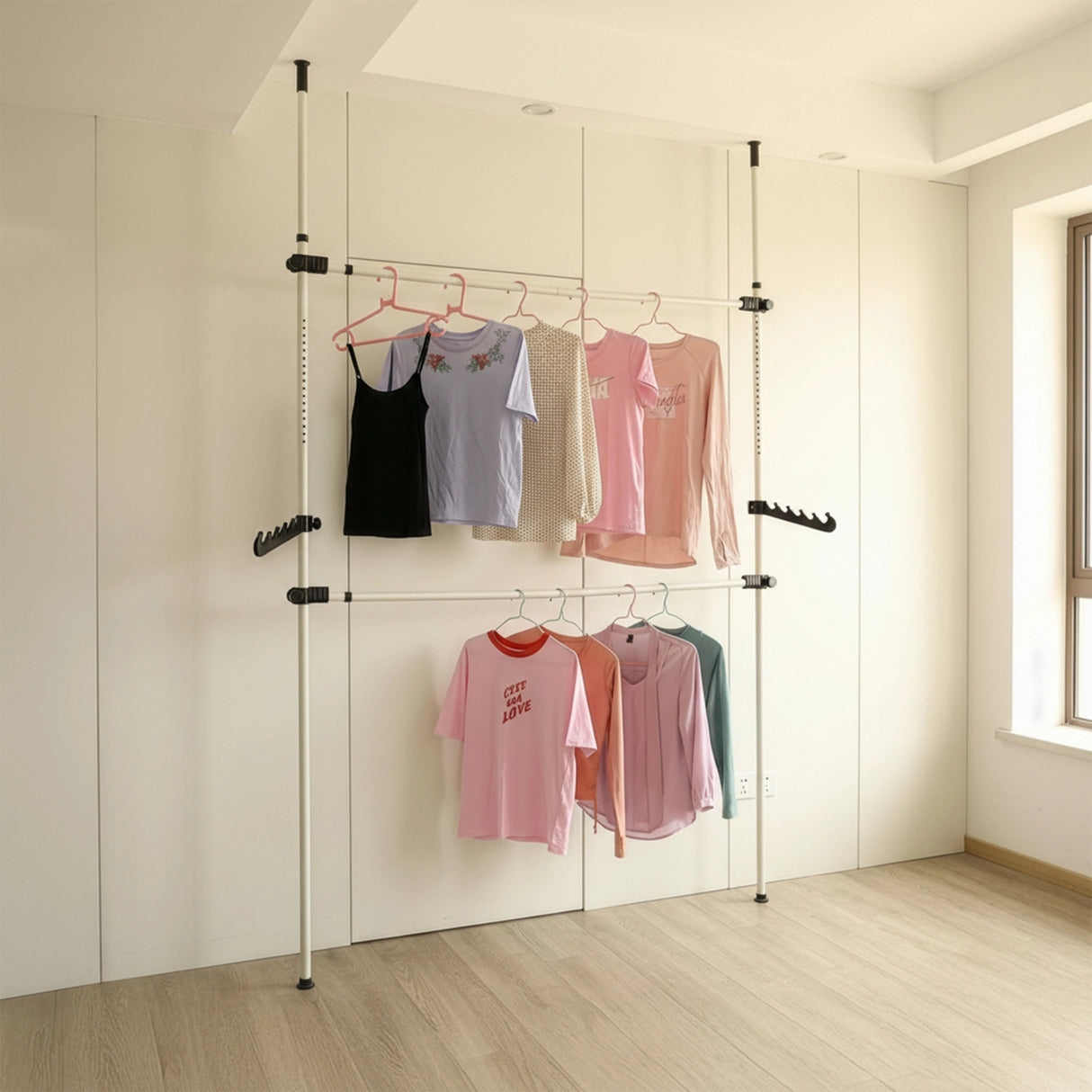 Heavy Duty Adjust Clothes Rail Storage Garment Shelf Hanging Display Stand Rack