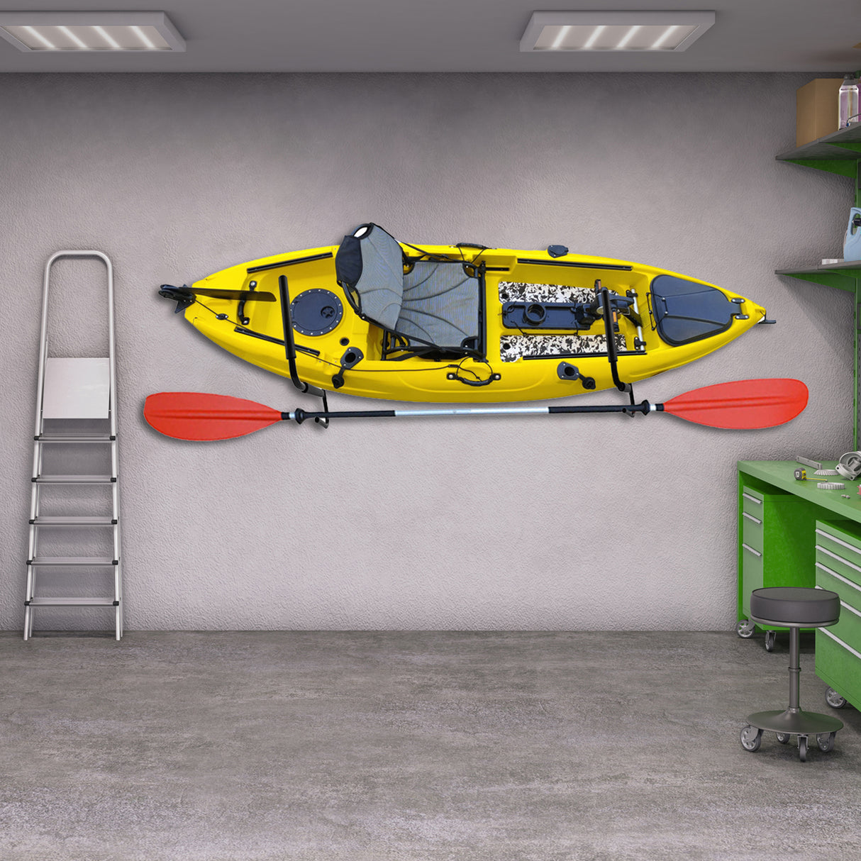 Pair Kayak Storage Rack Hanger Supporter Carrier Surfboard Holder Wall Bracket
