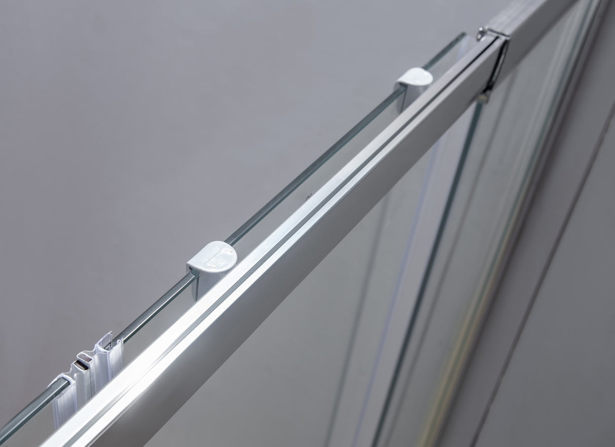 1400-1600mm Sliding Door Safety Glass Shower Screen Chrome By Della Francesca