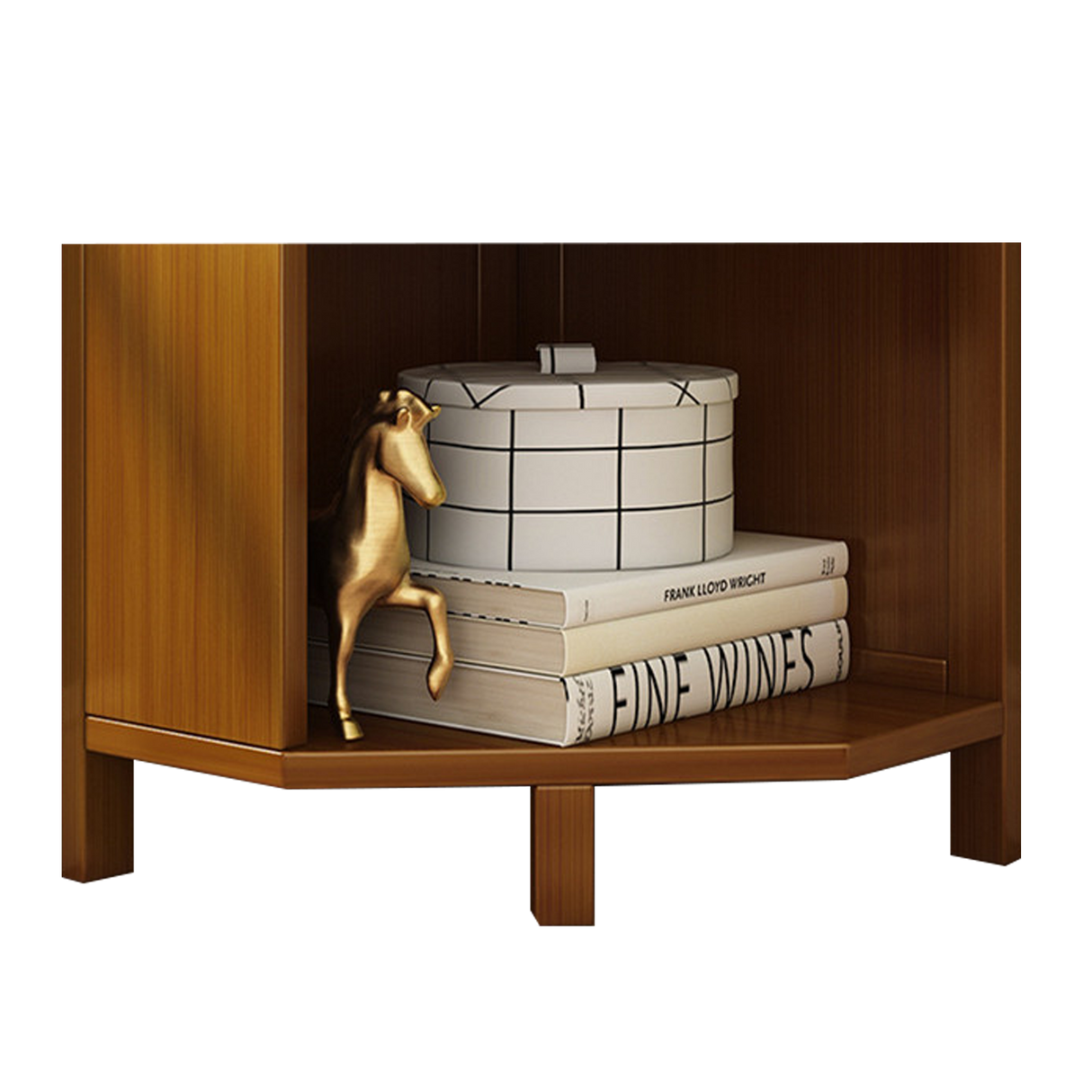 5-Shelf Corner Bookcase Industrial Bookshelf Display Storage Stand