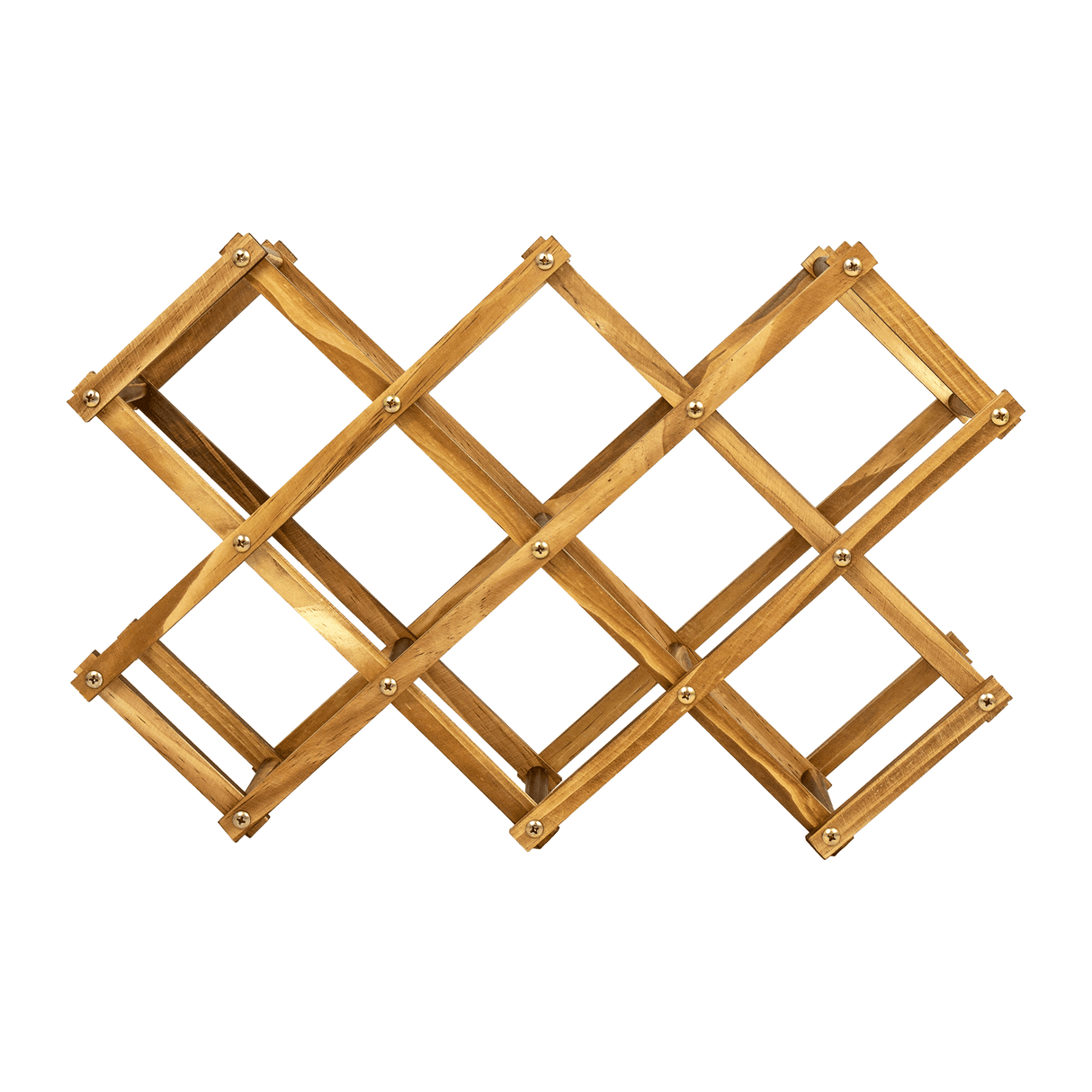 Wooden Wine Rack Freestanding 10 Bottles Countertop Storage