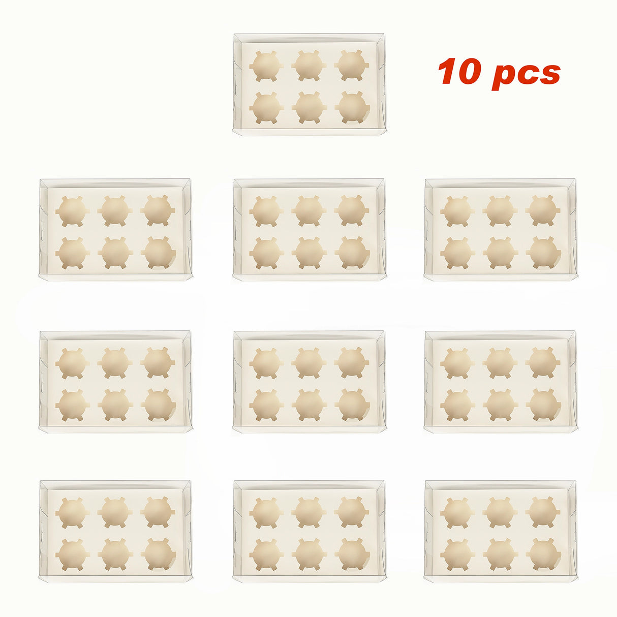 10Pcs Clear Dessert Boxes Cupcake Packaging – Transparent Bakery Cake Gift Boxes