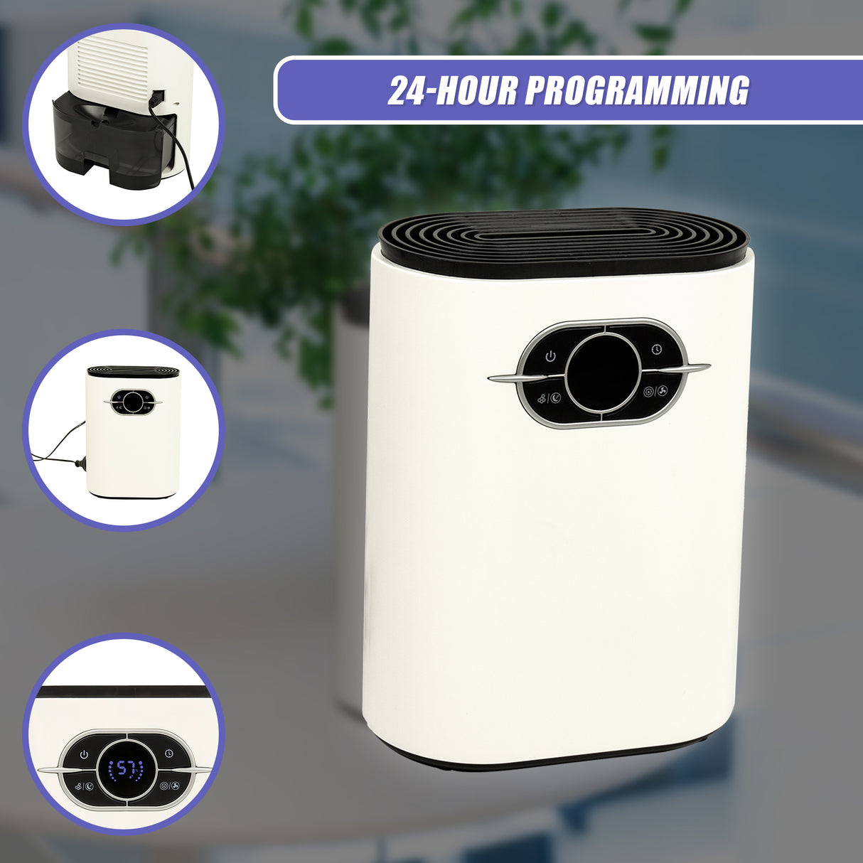 1200ML Mini Dehumidifier LED Display Air Dryer Moisture proof Absorber Machine