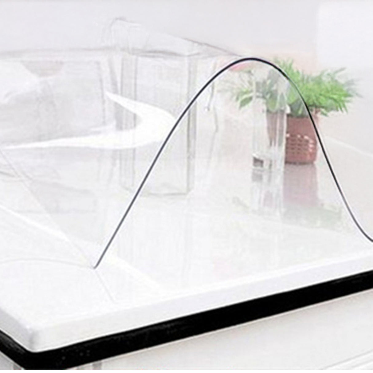 PVC Tablecloth Protector Table Cover Dining Table Cloth Plastic 2134x1070mm 1.5mm