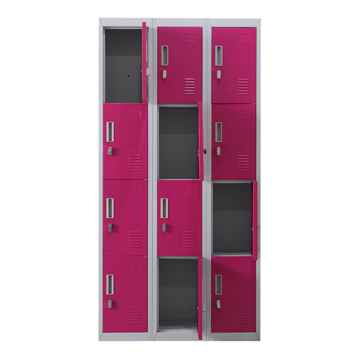 12-Door Locker for Office Gym Shed School Home Storage - Padlock-operated