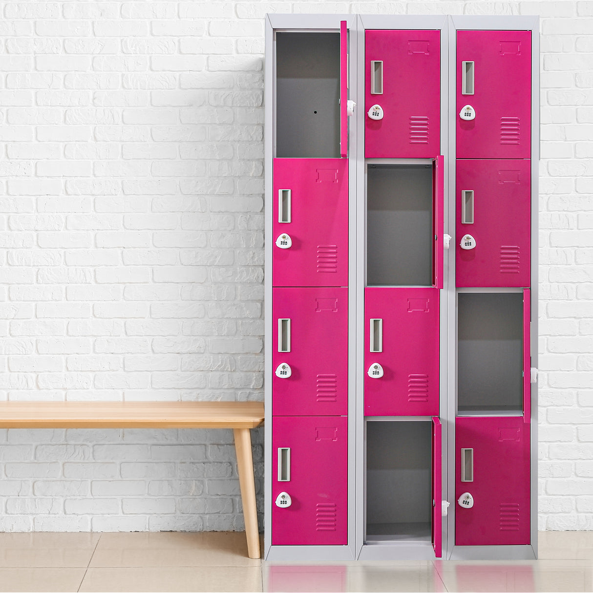 12-Door Locker for Office Gym Shed School Home Storage - 3-Digit Combination Lock