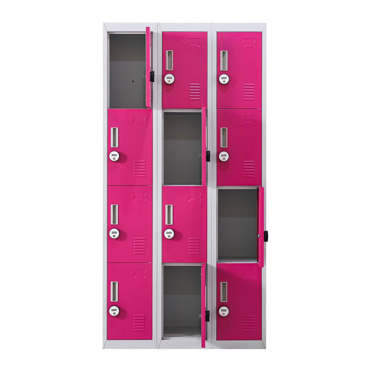 12-Door Locker for Office Gym Shed School Home Storage - 4-Digit Combination Lock