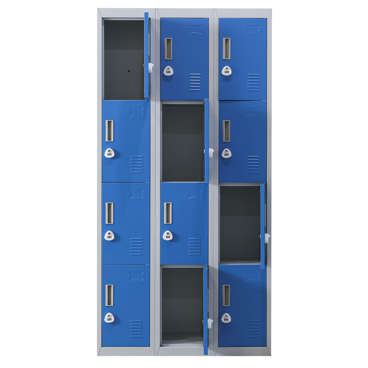 12-Door Locker for Office Gym Shed School Home Storage - 3-Digit Combination Lock