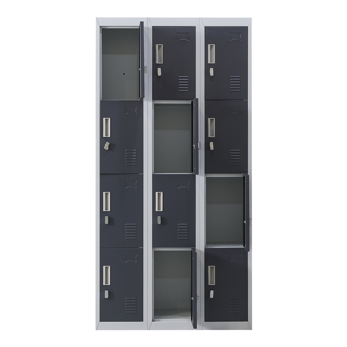 12-Door Locker for Office Gym Shed School Home Storage - Padlock-operated