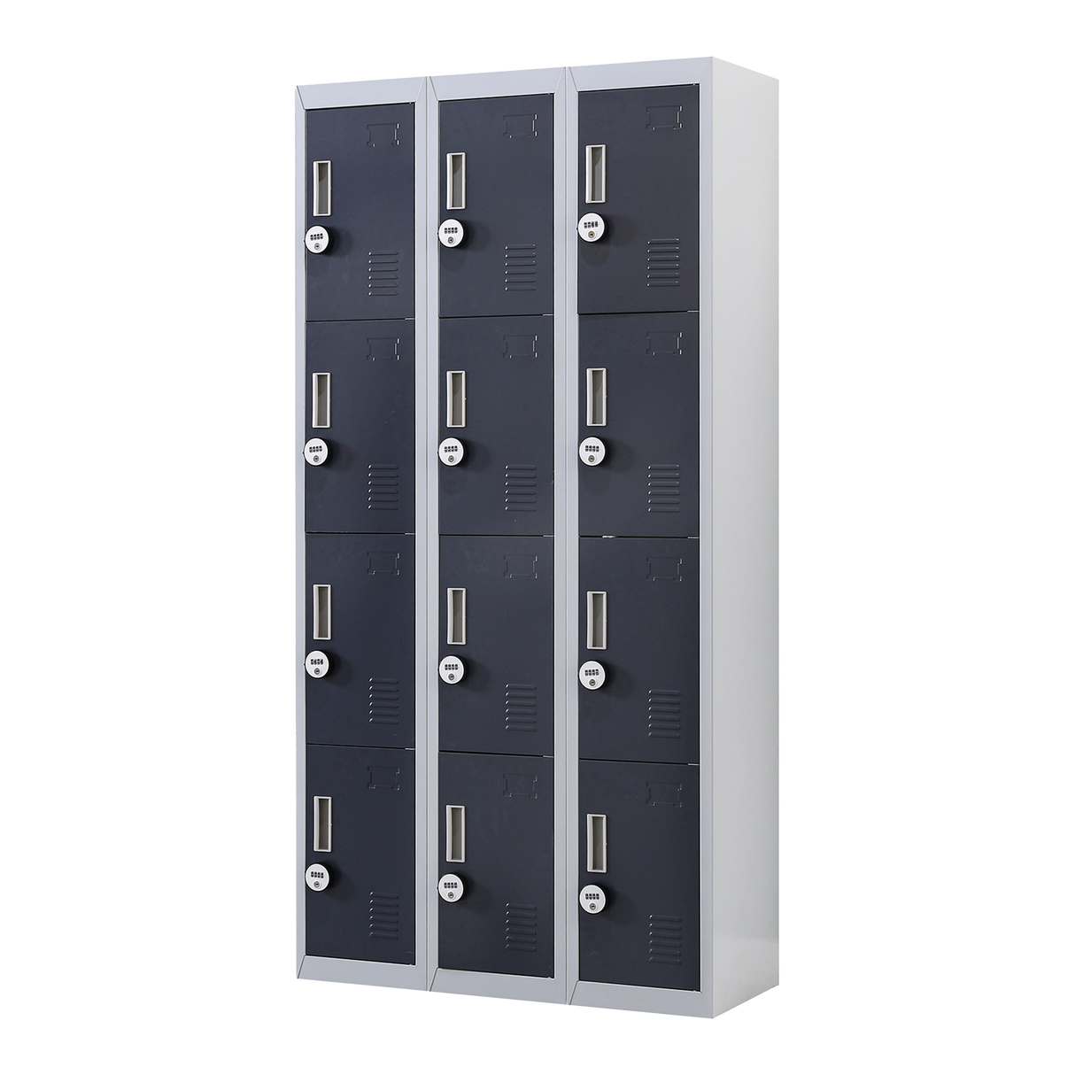12-Door Locker for Office Gym Shed School Home Storage - 4-Digit Combination Lock