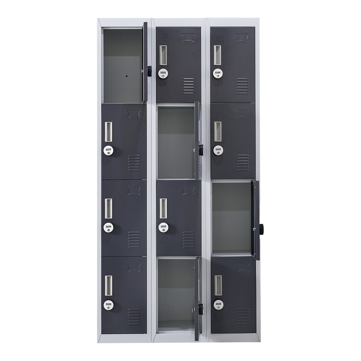 12-Door Locker for Office Gym Shed School Home Storage - 4-Digit Combination Lock