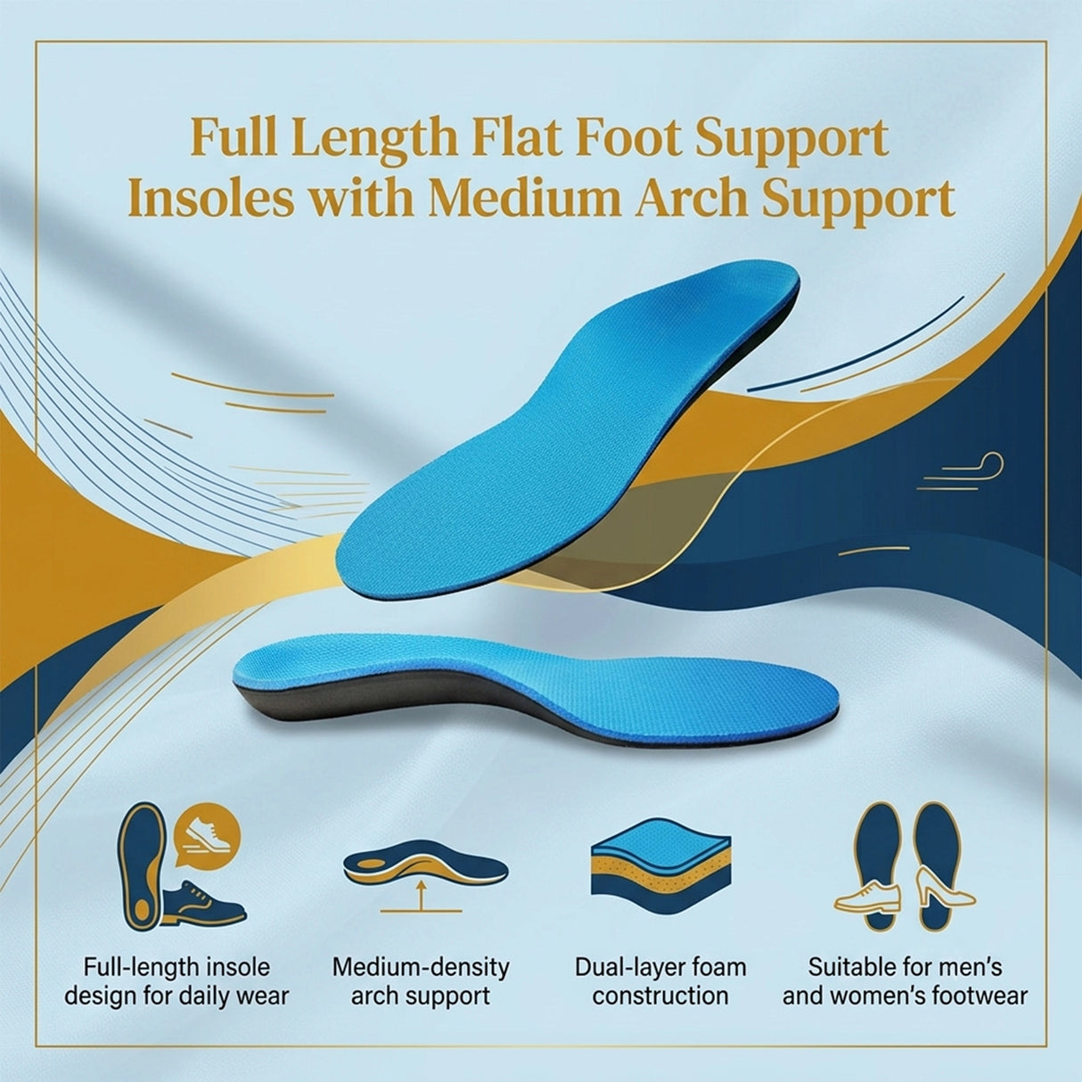 Original Dual Medium (Blue) Density Orthotics | Full Length