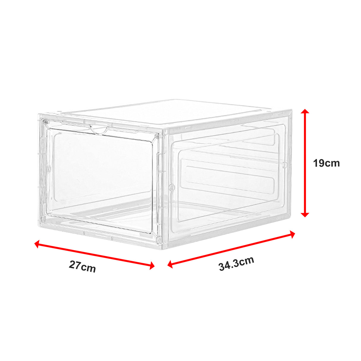 Sneaker Display Case Shoe Storage Organizer Box Stackable Plastic Clear Magnetic