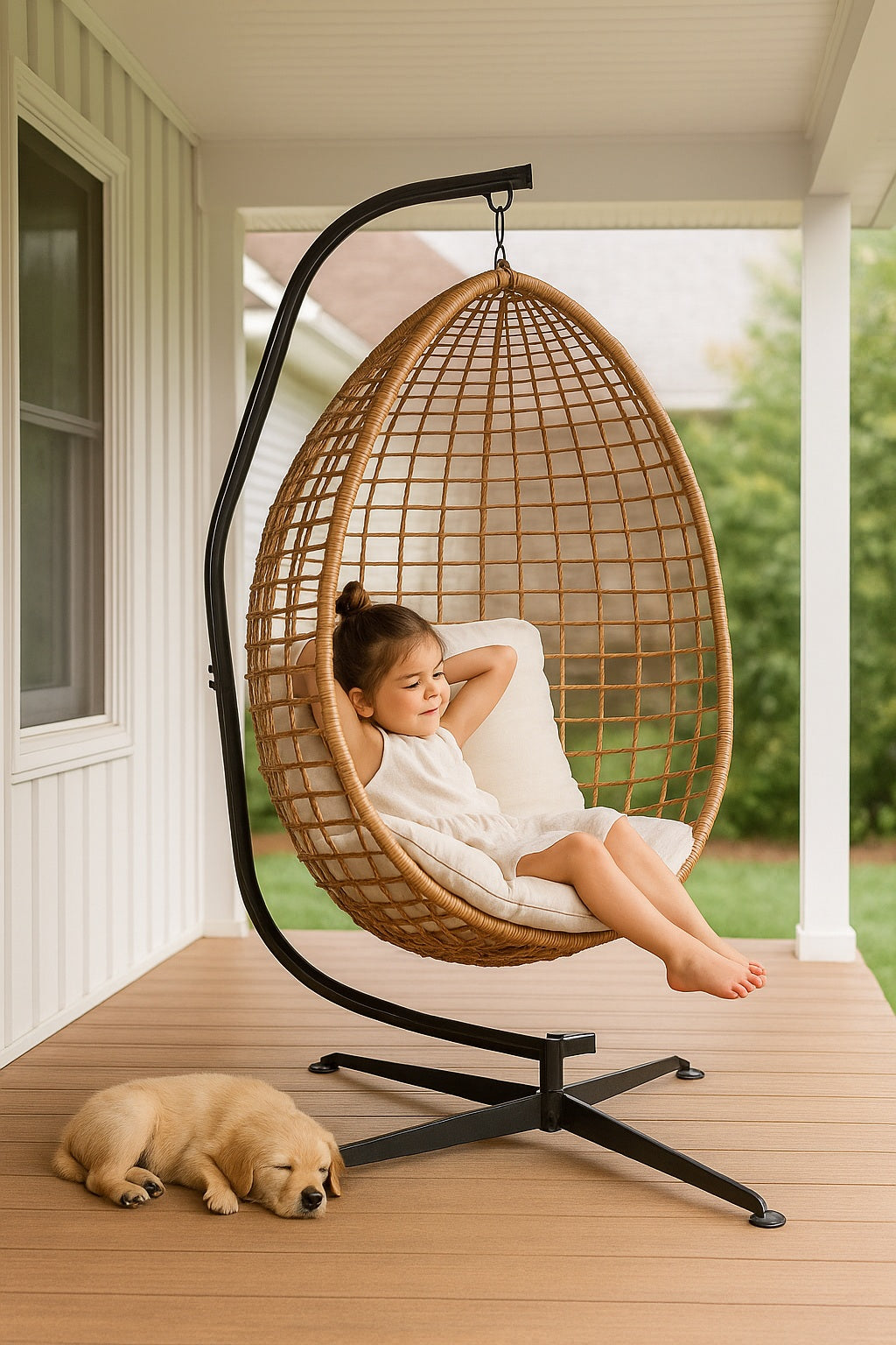 Hammock C Stand Solid Steel Construction for Hanging Air Porch Swing Chair