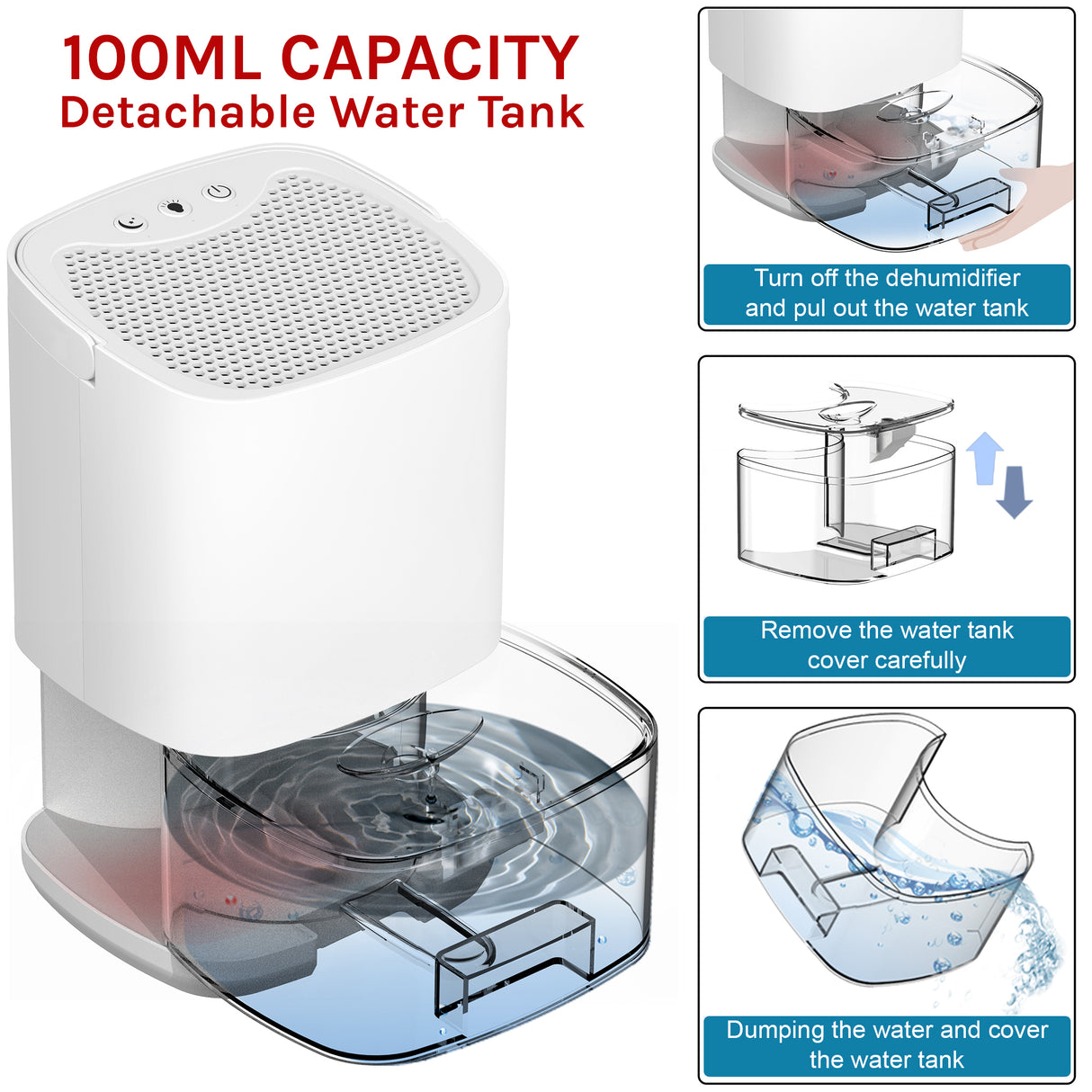 1000ML Mini Dehumidifier Portable Air Dryer Office Moisture Absorber Machine