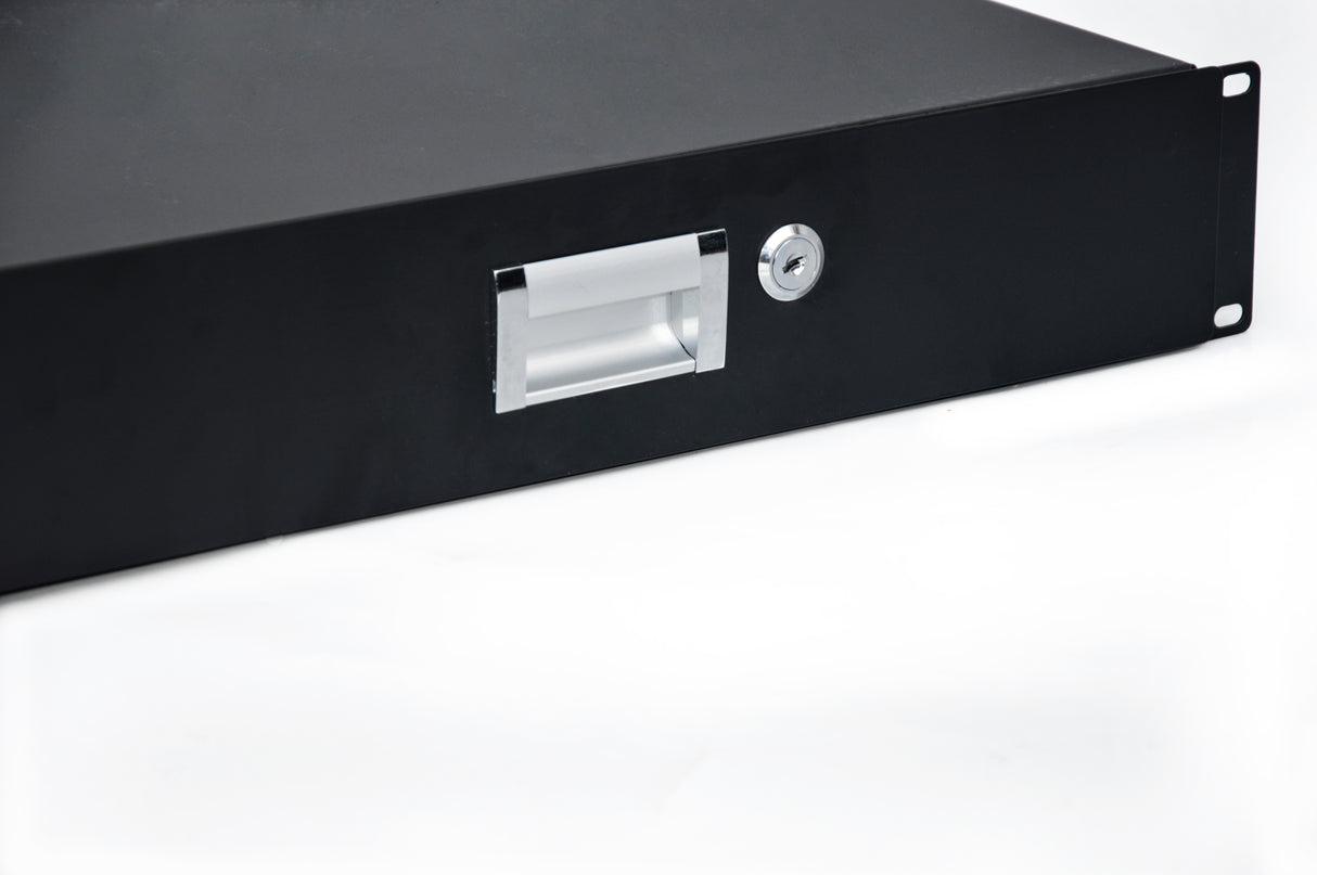 19" Rack Mount 2U Locking Drawer Pro Audio DJ Server Rack Lock Storage Cabinet