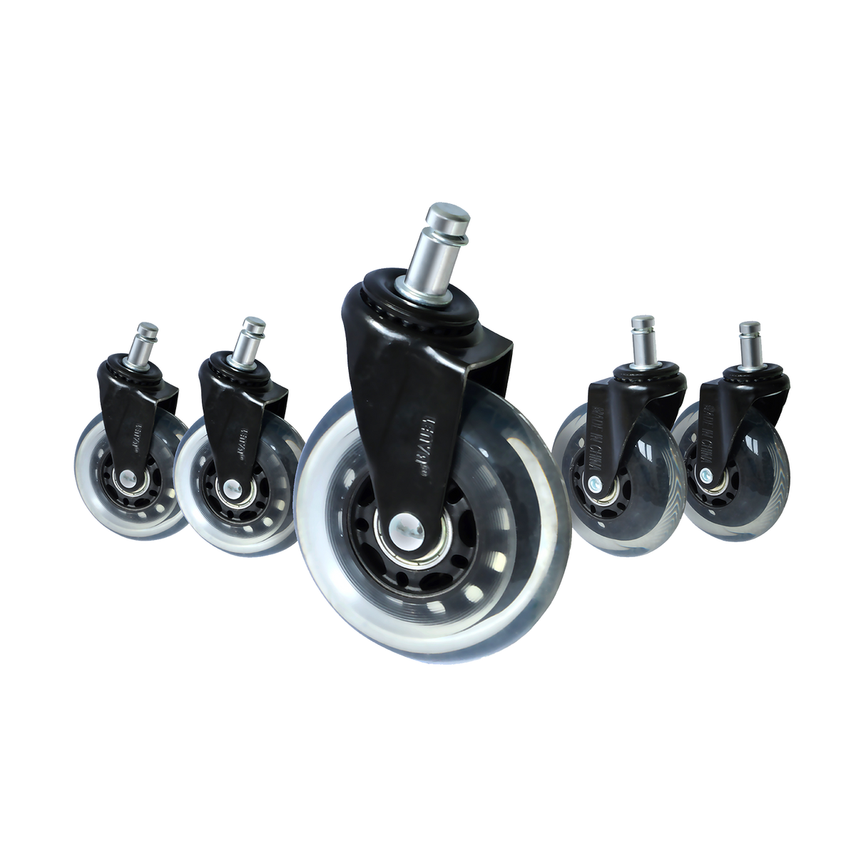 5x Office Chair Rollerblade Caster Wheels Safe for All Floors - Universal Fit