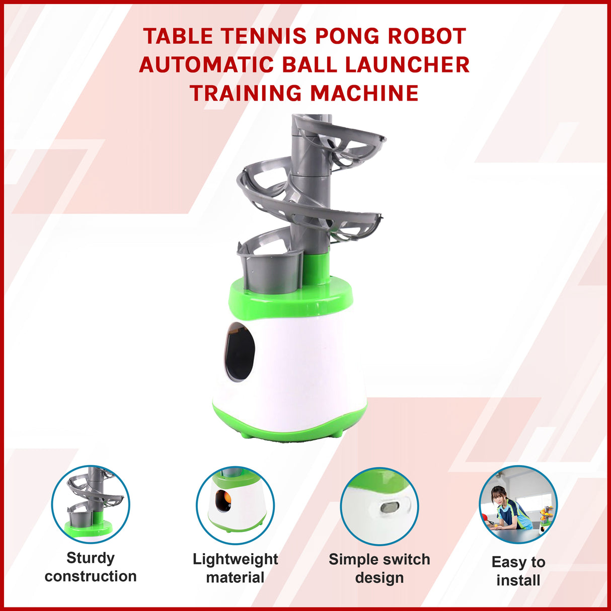 Table Tennis Pong Robot Automatic Ball Launcher Training Machine