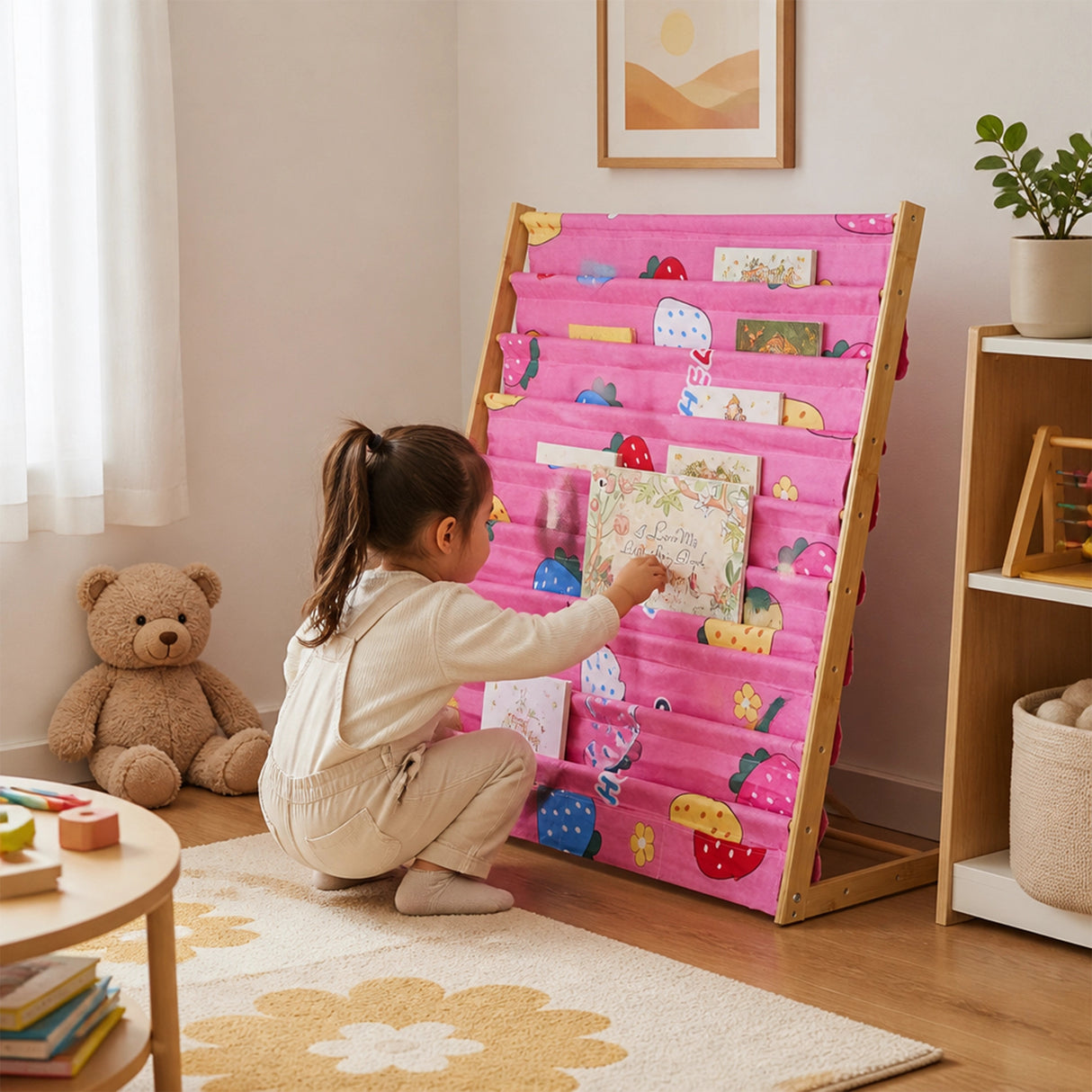Children's Bookshelf Bookcase Magazine Rack Home Storage