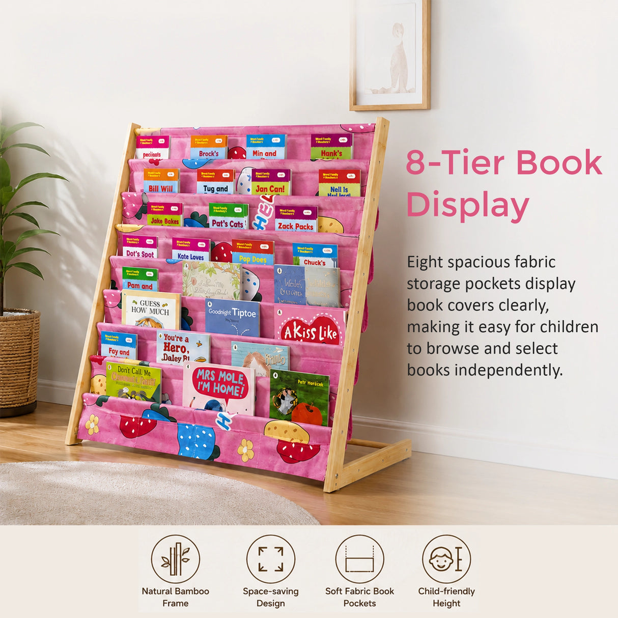 Children's Bookshelf Bookcase Magazine Rack Home Storage