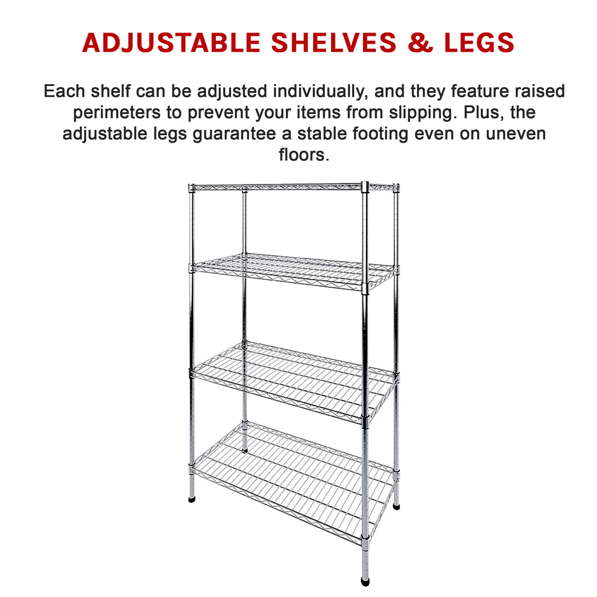 Modular Wire Storage Shelf 1200 x 450 x 1800mm Steel Shelving