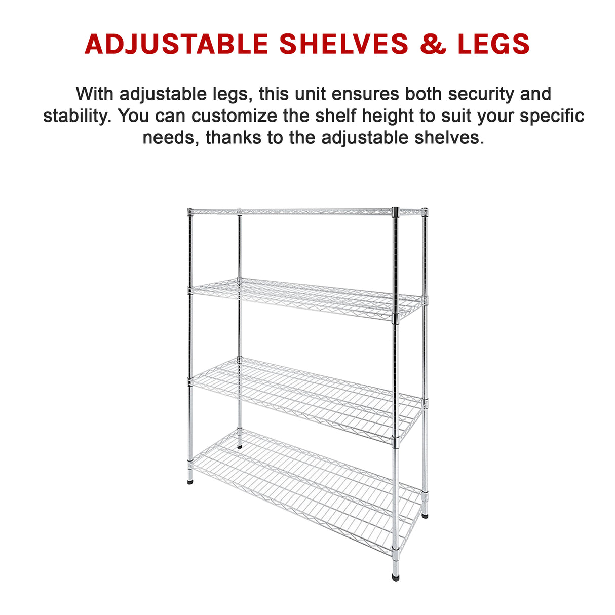 Modular Wire Storage Shelf 1500 x 600 x 1800mm Steel Shelving