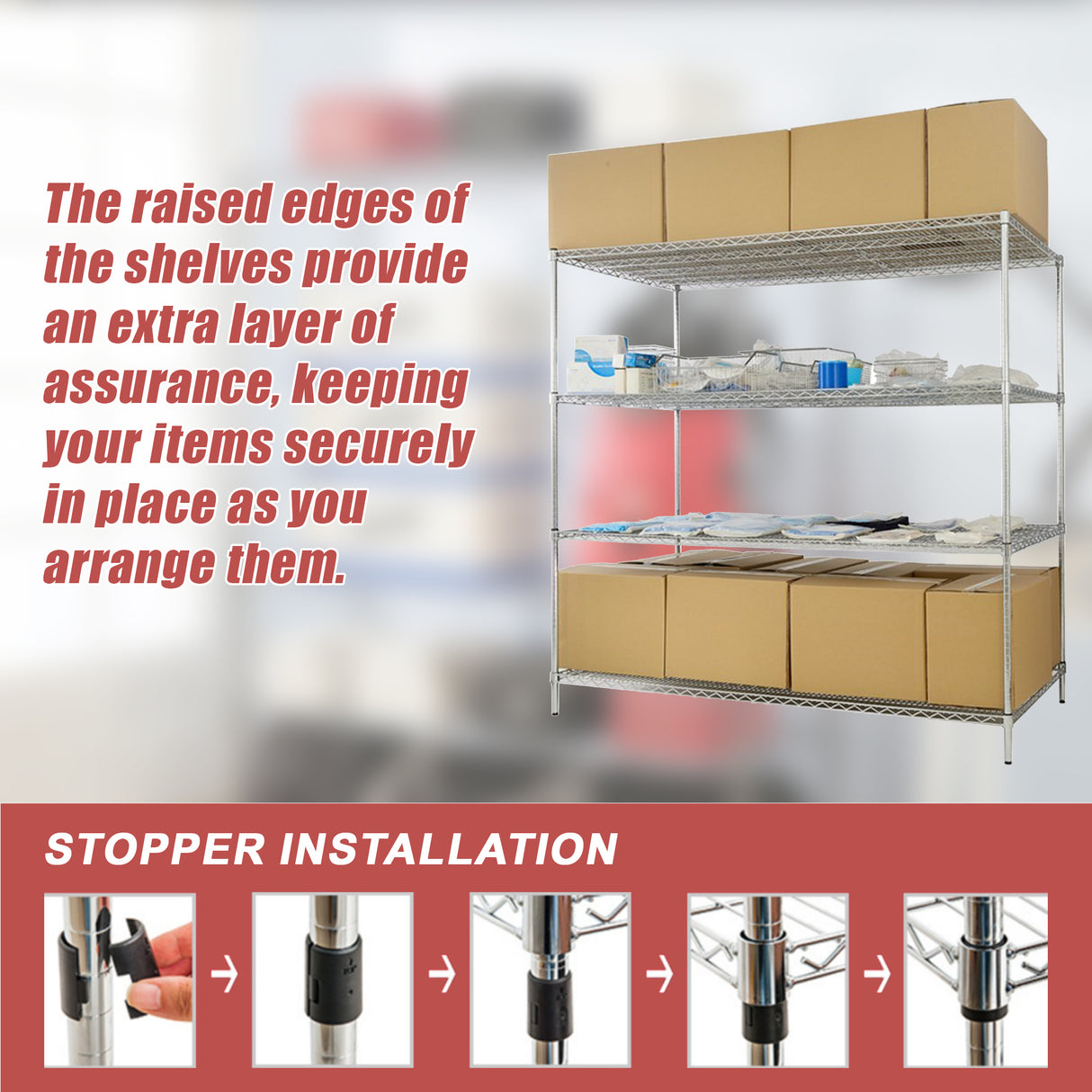 Modular Wire Storage Shelf 1500 x 600 x 1800mm Steel Shelving