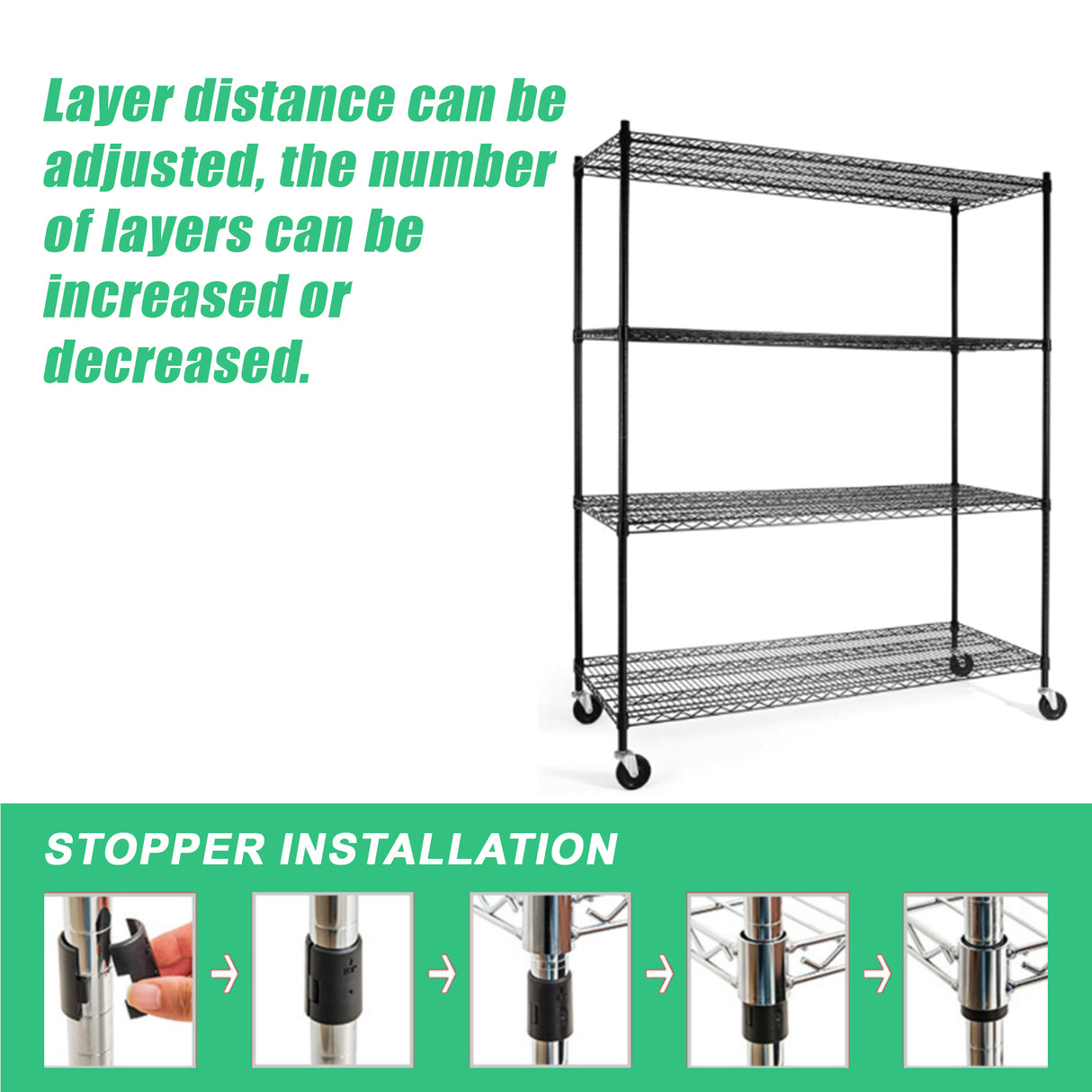 Modular Wire Storage Shelf 1500 x 600 x 1800mm Steel Shelving