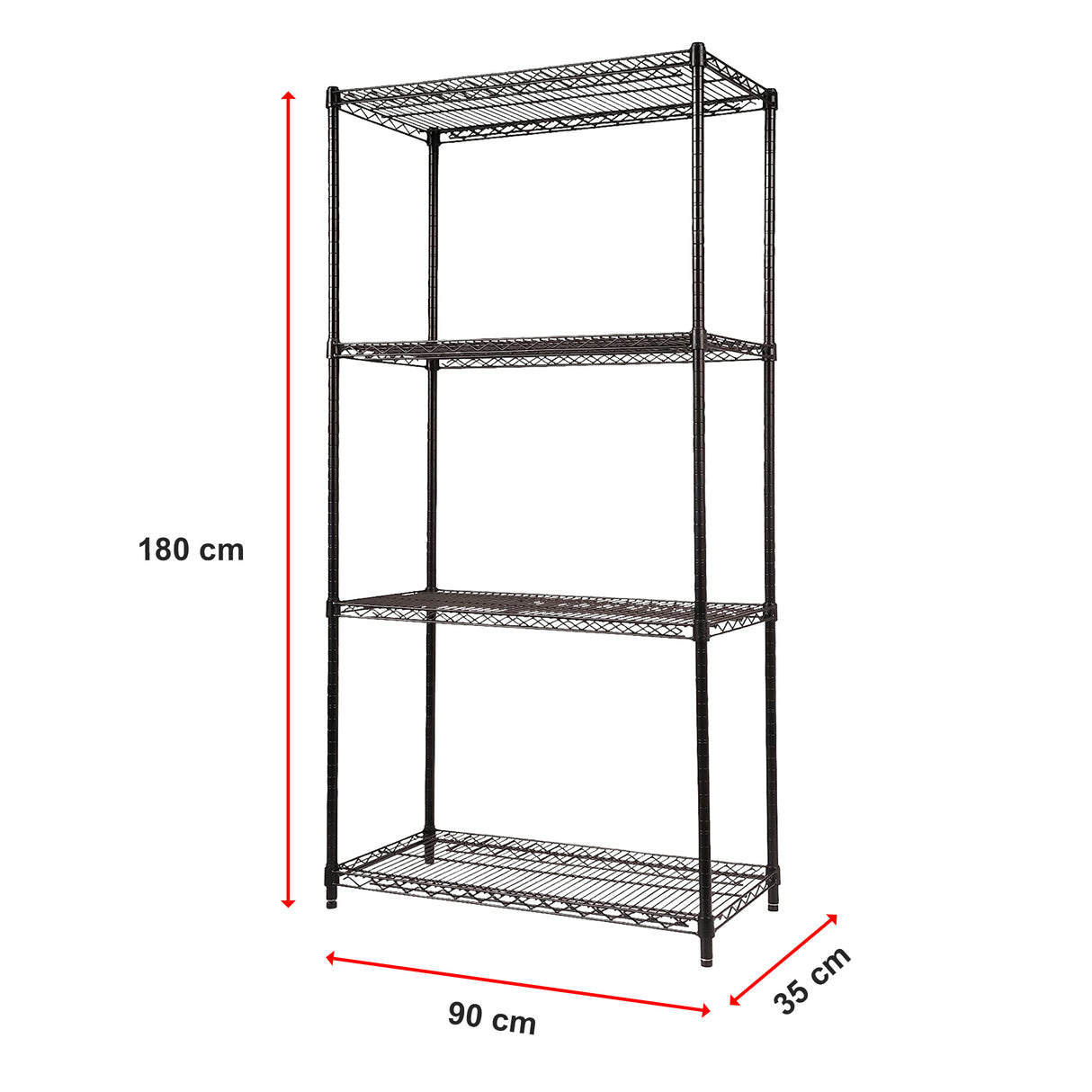 Modular Wire Storage Shelf 900 x 350 x 1800mm Steel Shelving