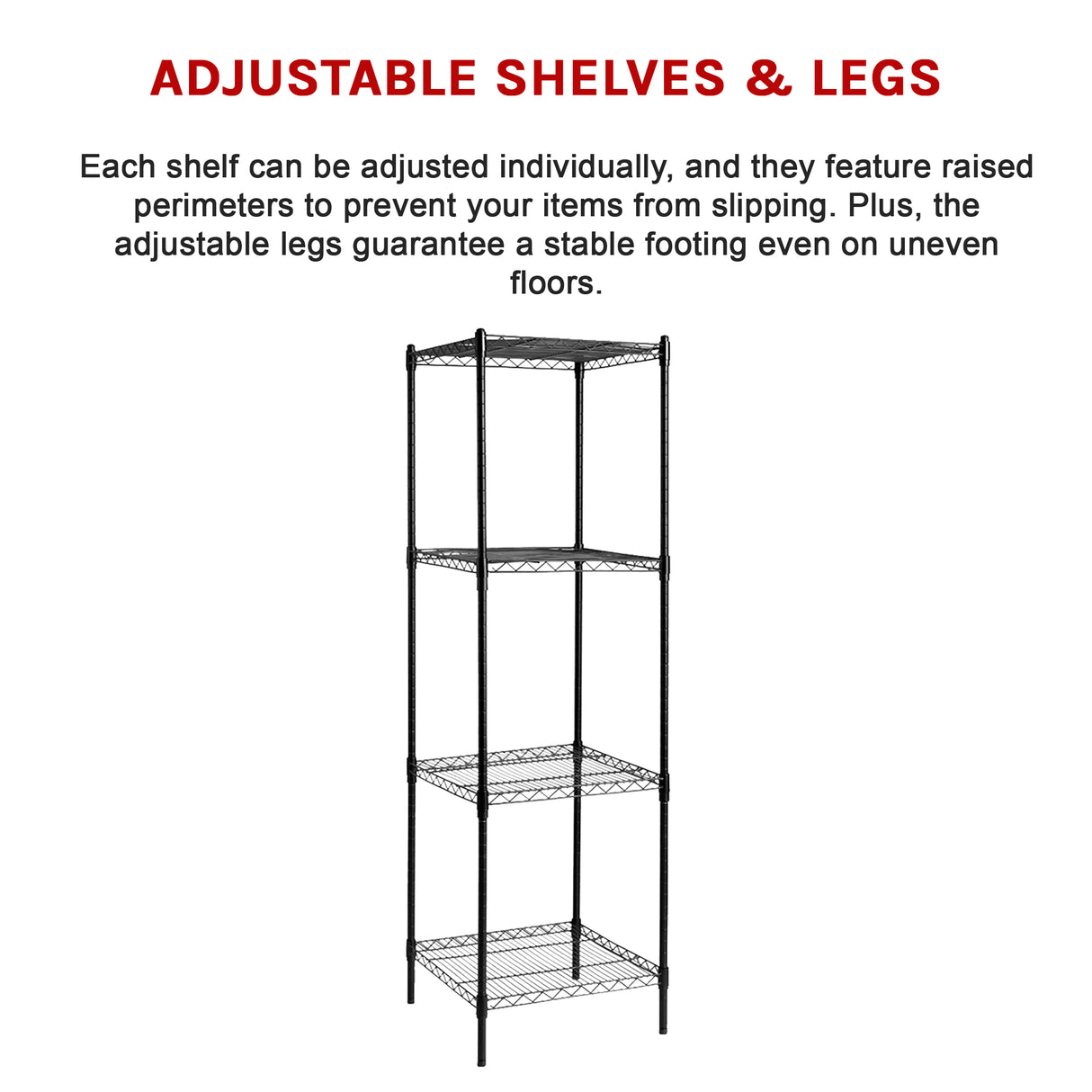 Modular Wire Storage Shelf 600 x 600 x 1800mm Steel Shelving