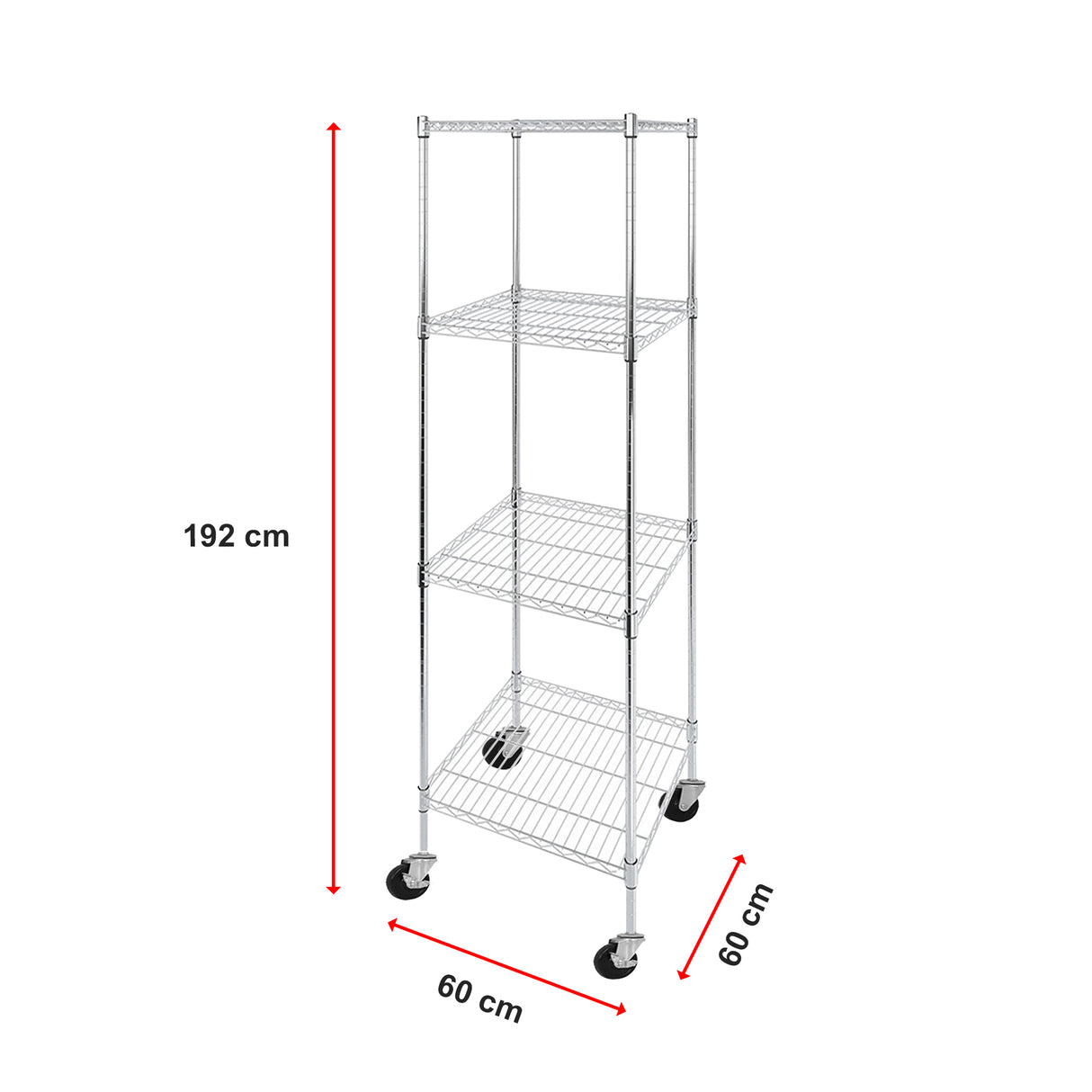 Modular Wire Storage Shelf 600 x 600 x 1800mm Steel Shelving