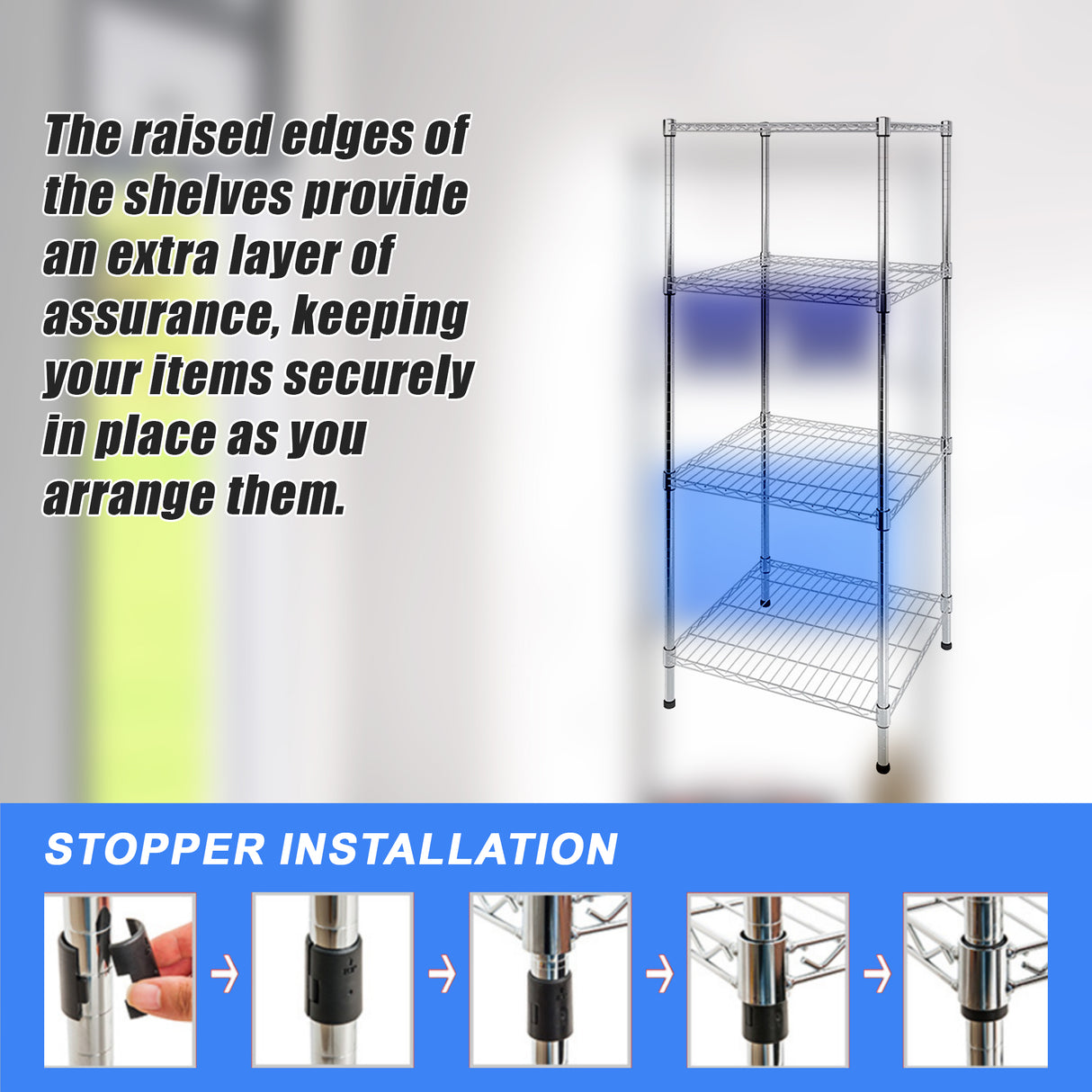 Modular Wire Storage Shelf 450 x 450 x 1800mm Steel Shelving