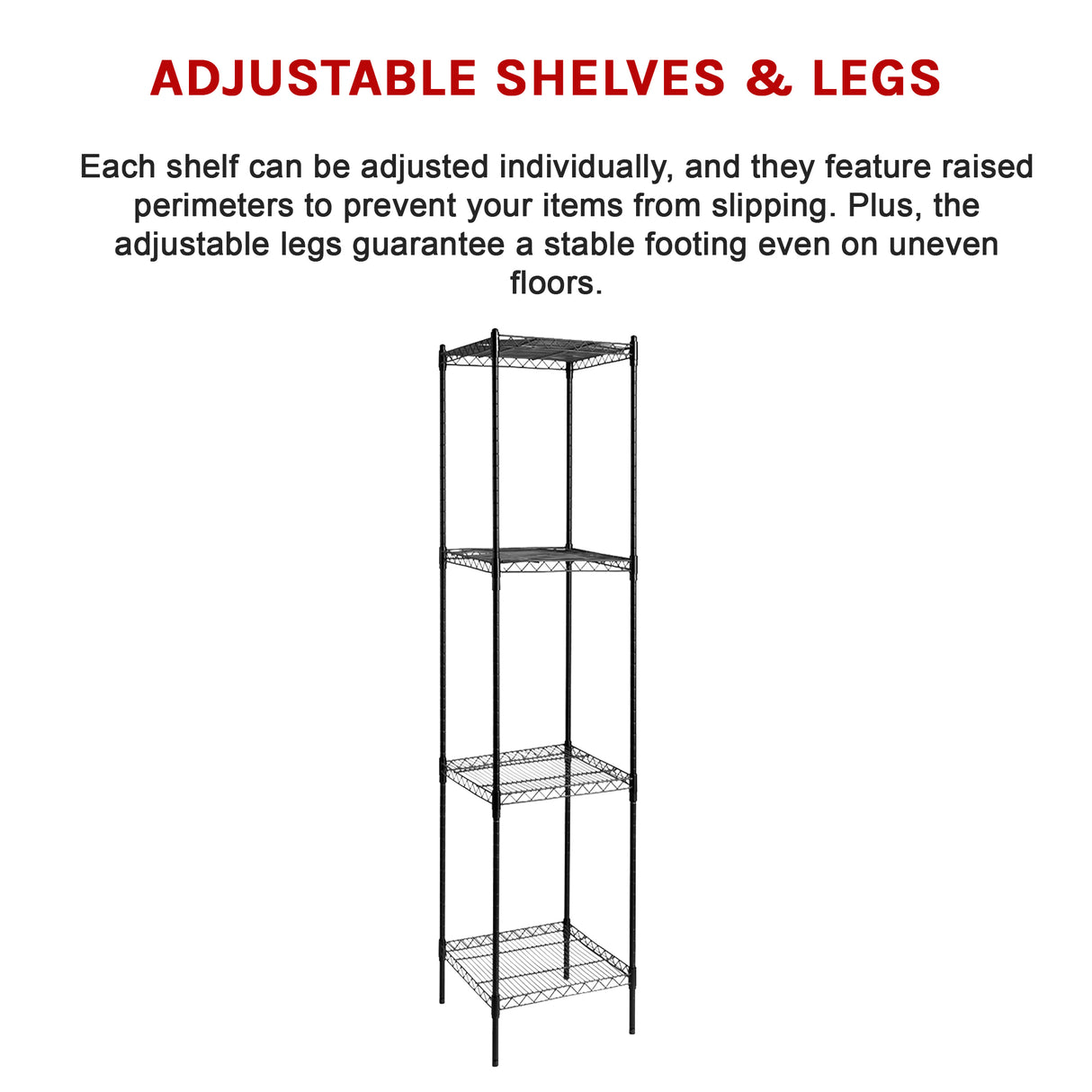 Modular Wire Storage Shelf 450 x 450 x 1800mm Steel Shelving