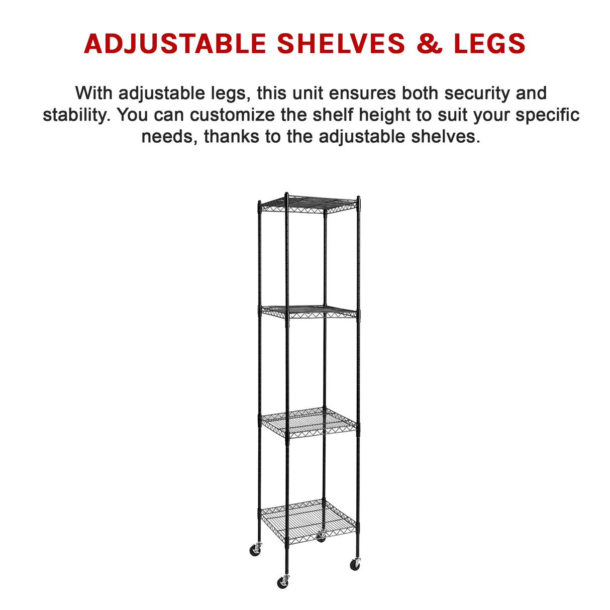 Modular Wire Storage Shelf 450 x 450 x 1800mm Steel Shelving