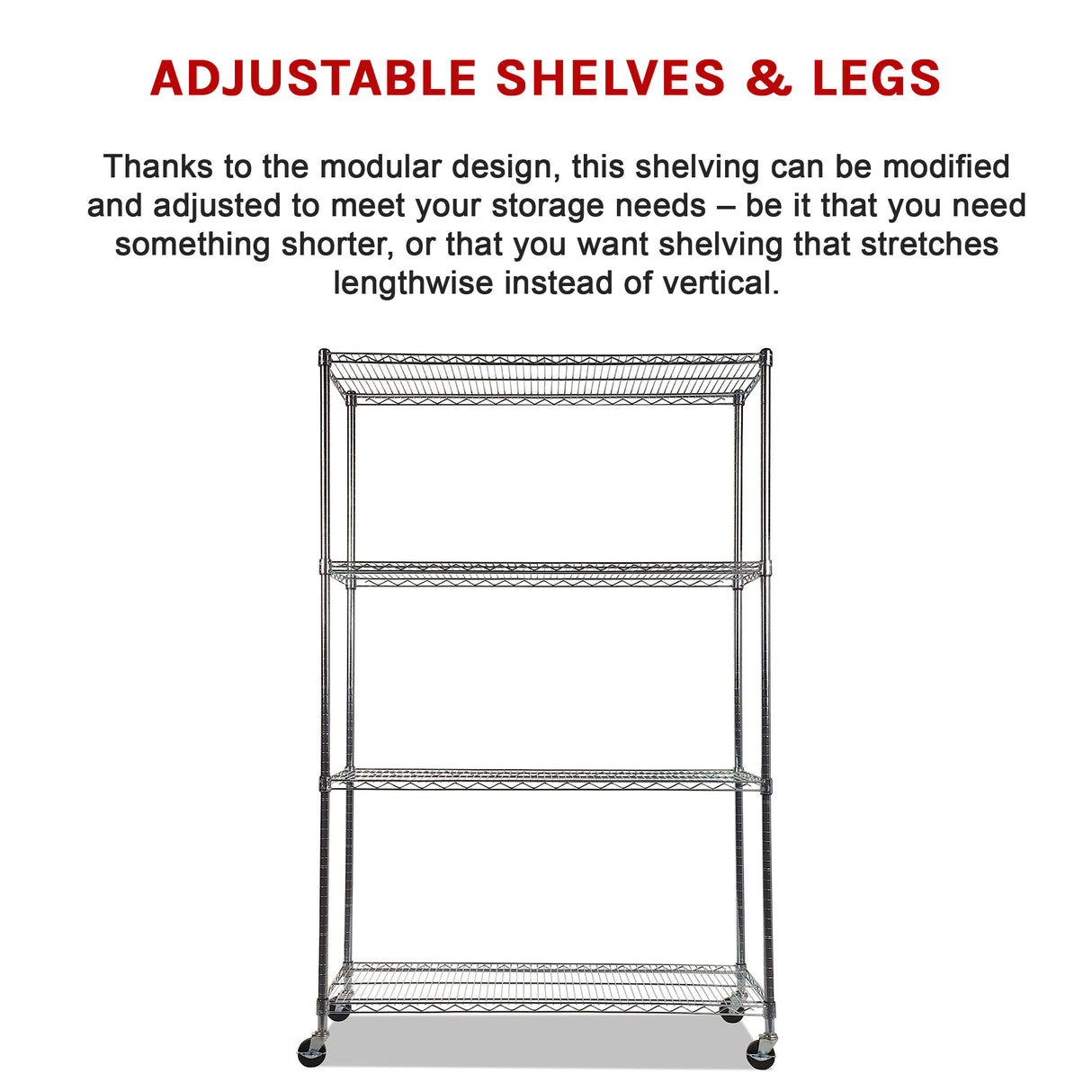Modular Wire Storage Shelf 1200 x 600 x 1800mm Steel Shelving