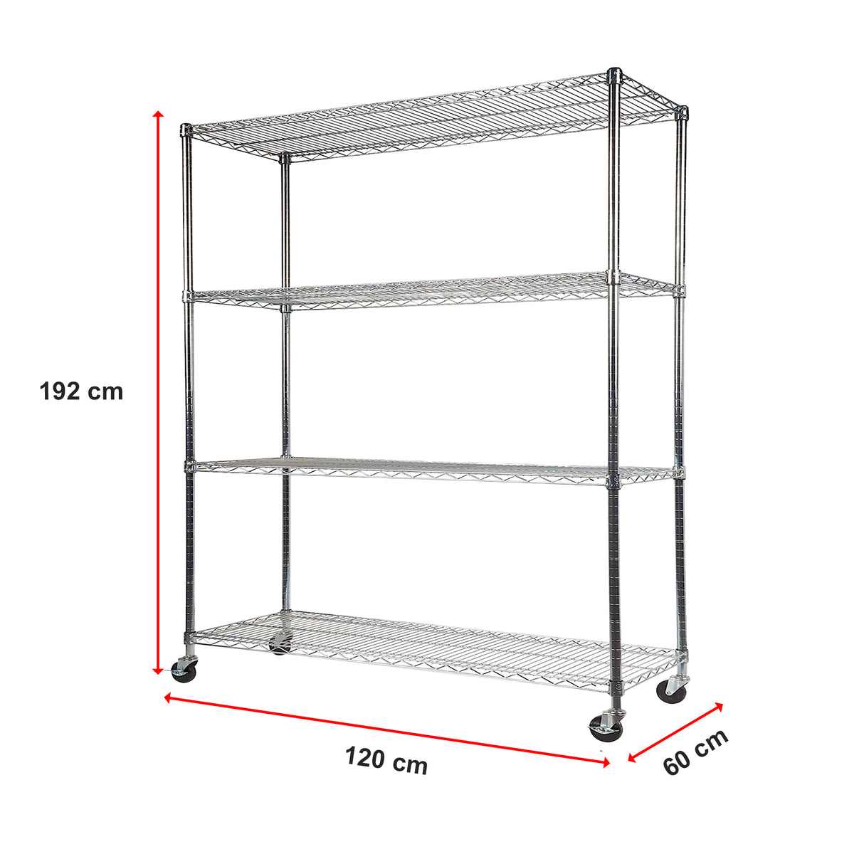 Modular Wire Storage Shelf 1200 x 600 x 1800mm Steel Shelving