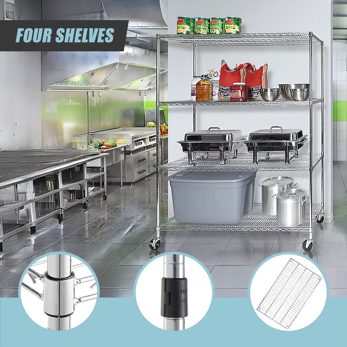 Modular Wire Storage Shelf 1500 x 350 x 1800mm Steel Shelving