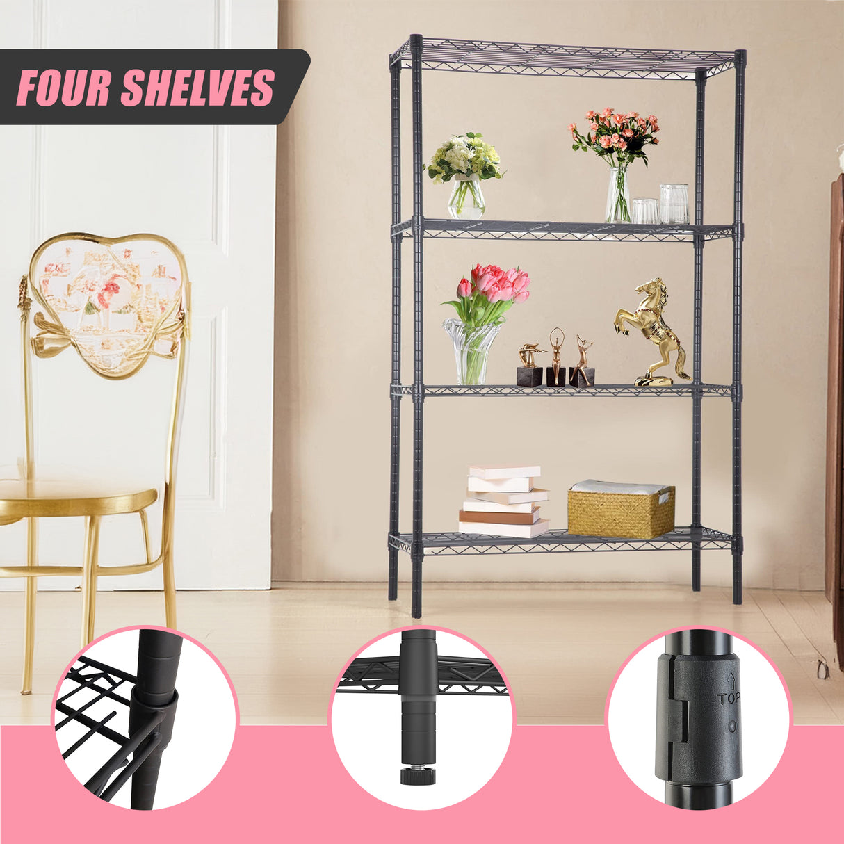 Modular Wire Storage Shelf 900 x 450 x 1800mm Steel Shelving