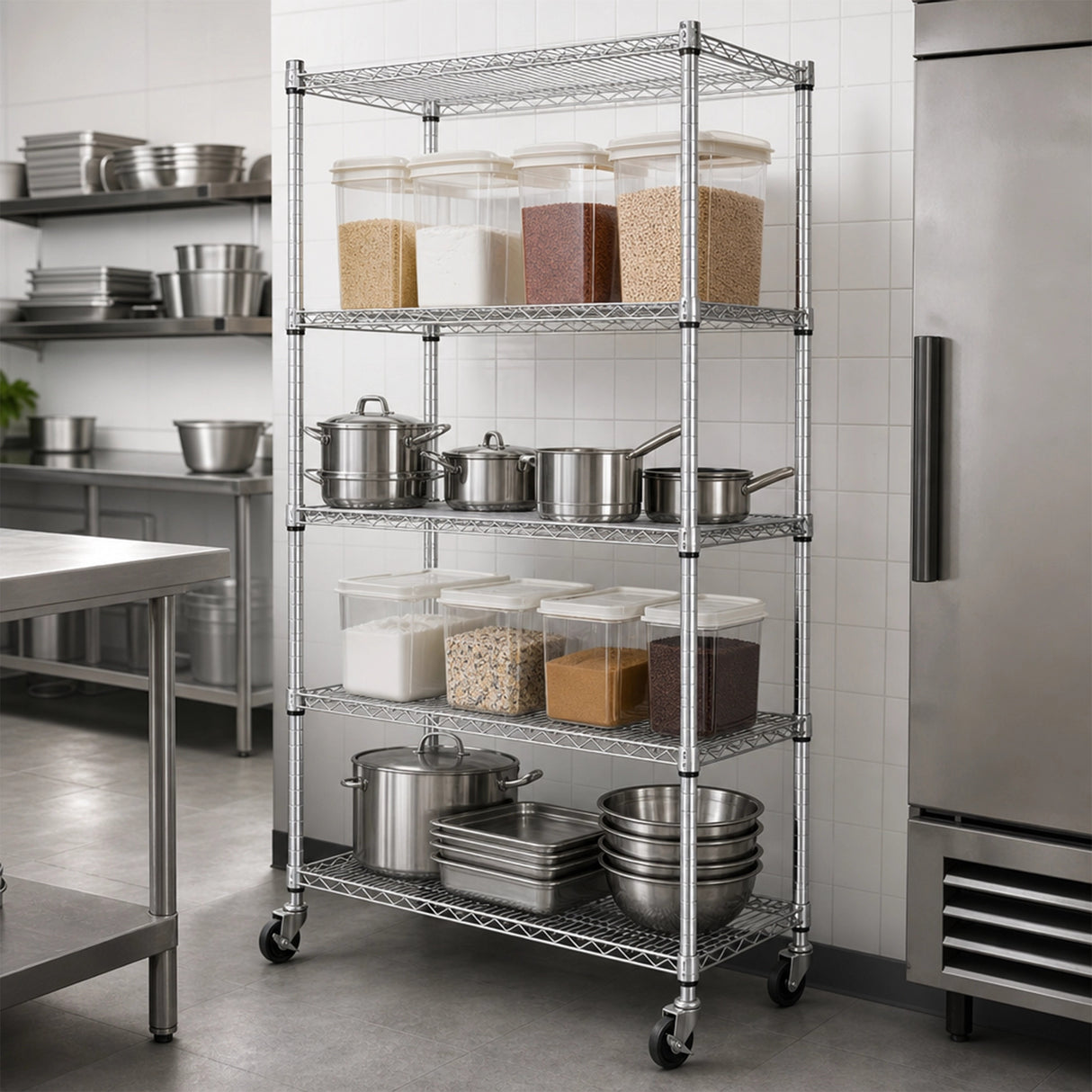 Modular Wire Storage Shelf 900 x 450 x 1800mm Steel Shelving