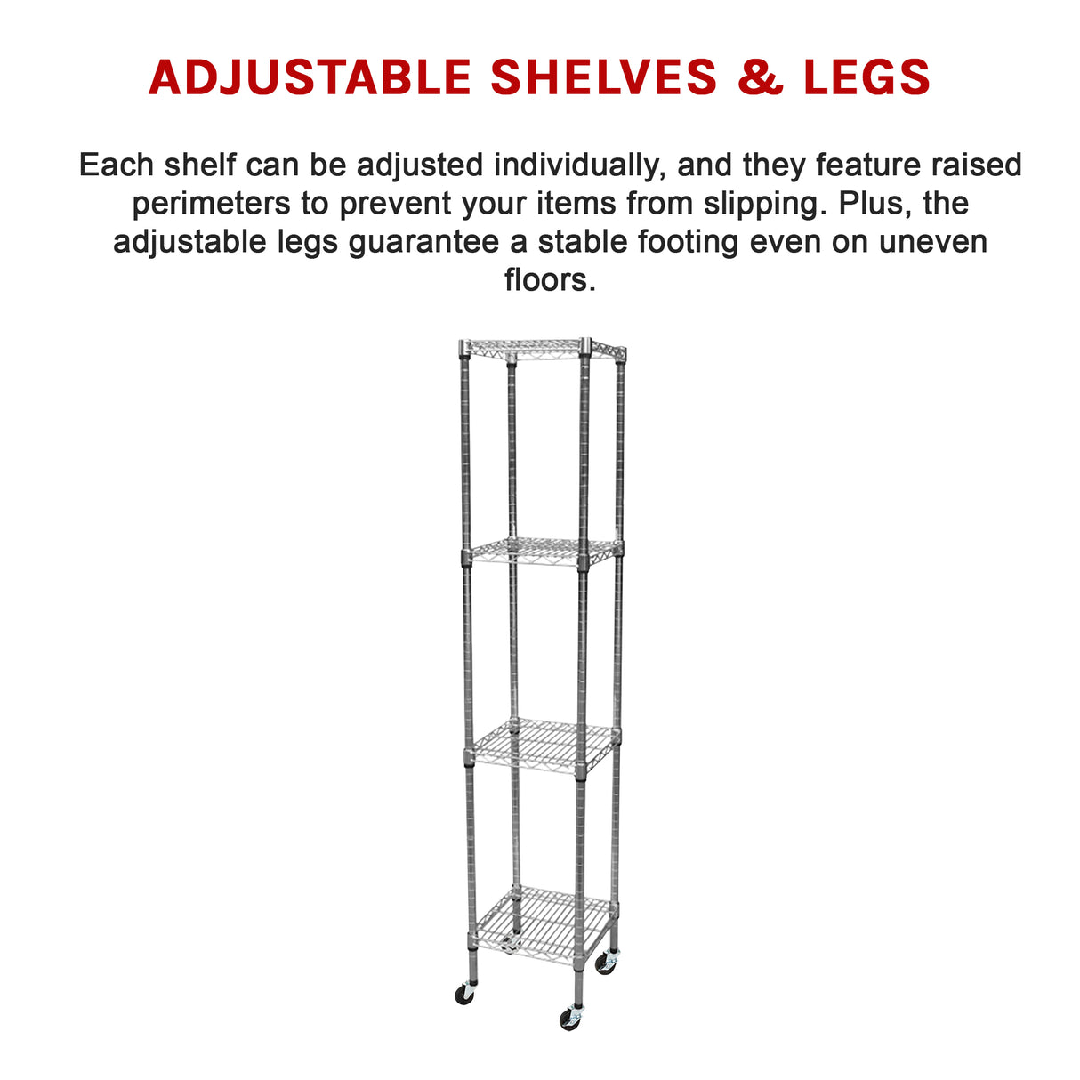 Modular Wire Storage Shelf 350 x 350 x 1800mm Steel Shelving